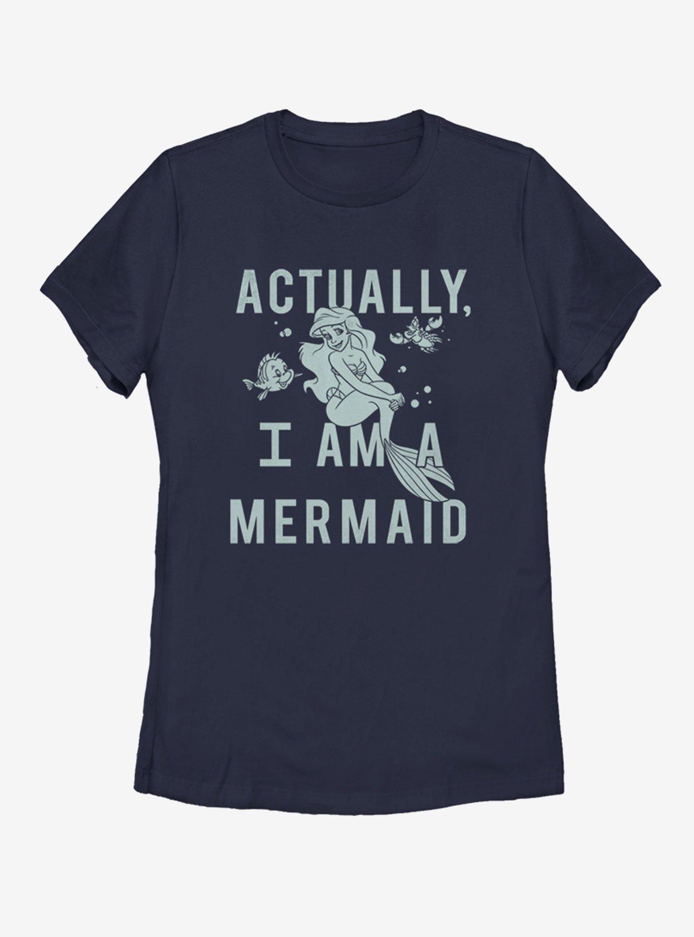 Disney The Little Mermaid Actual Mermaid Womens T-Shirt, NAVY, hi-res