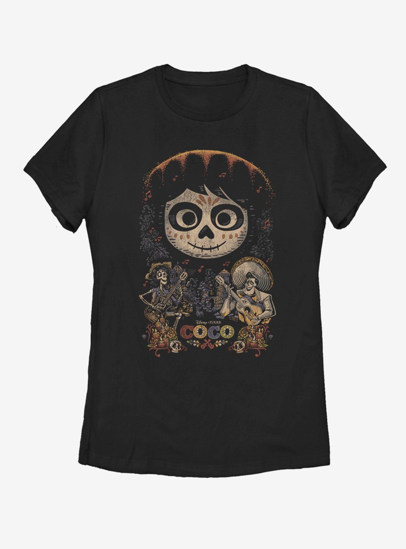 Disney Pixar Coco Poster Womens T-Shirt, BLACK, hi-res