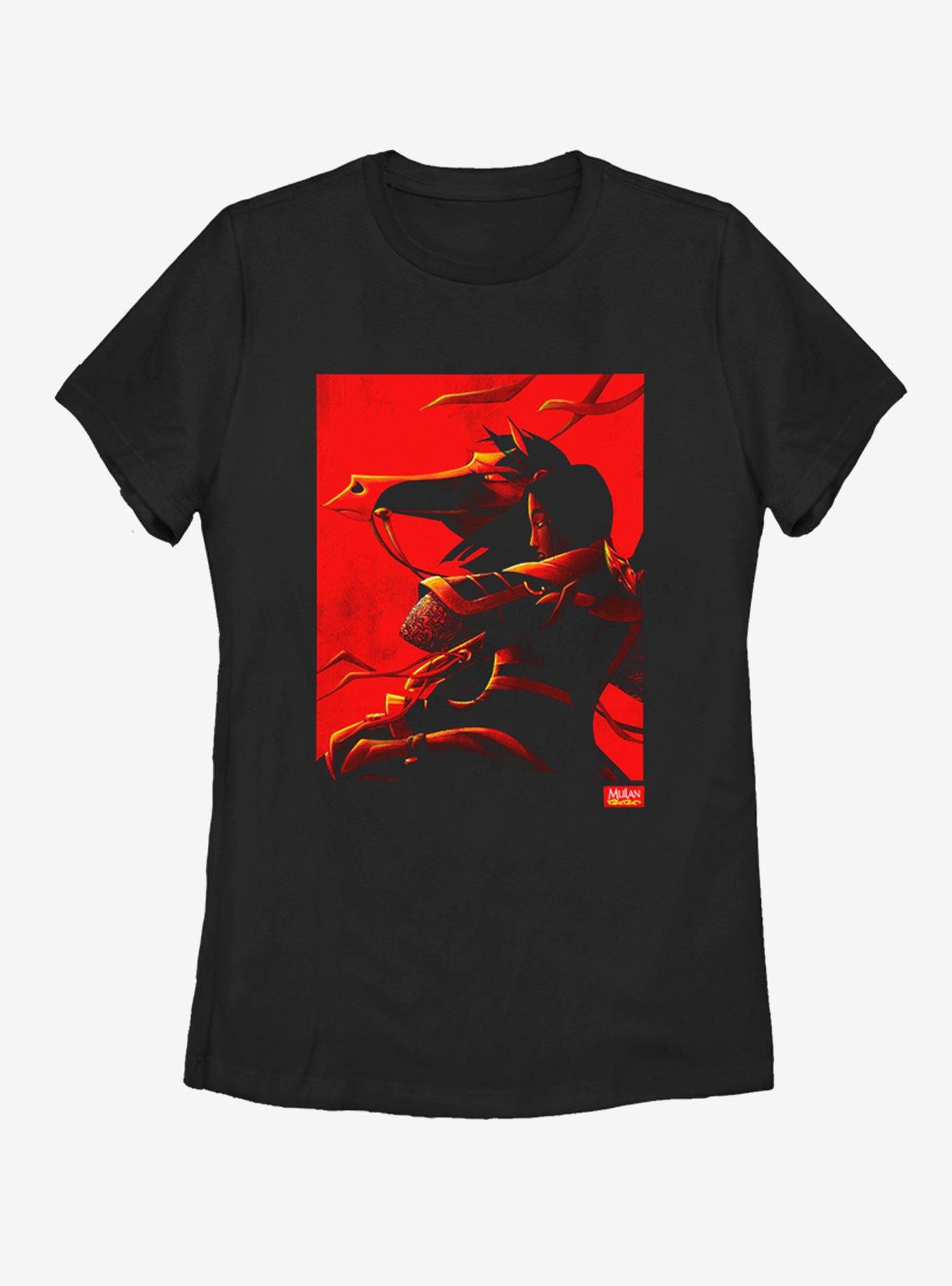 Disney Mulan Poster Womens T-Shirt, BLACK, hi-res