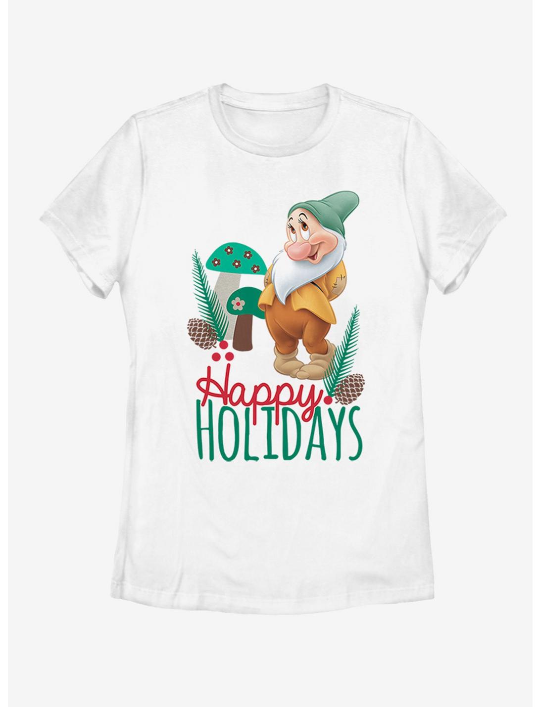 Disney Snow White Bashful Christmas Womens T-Shirt, WHITE, hi-res