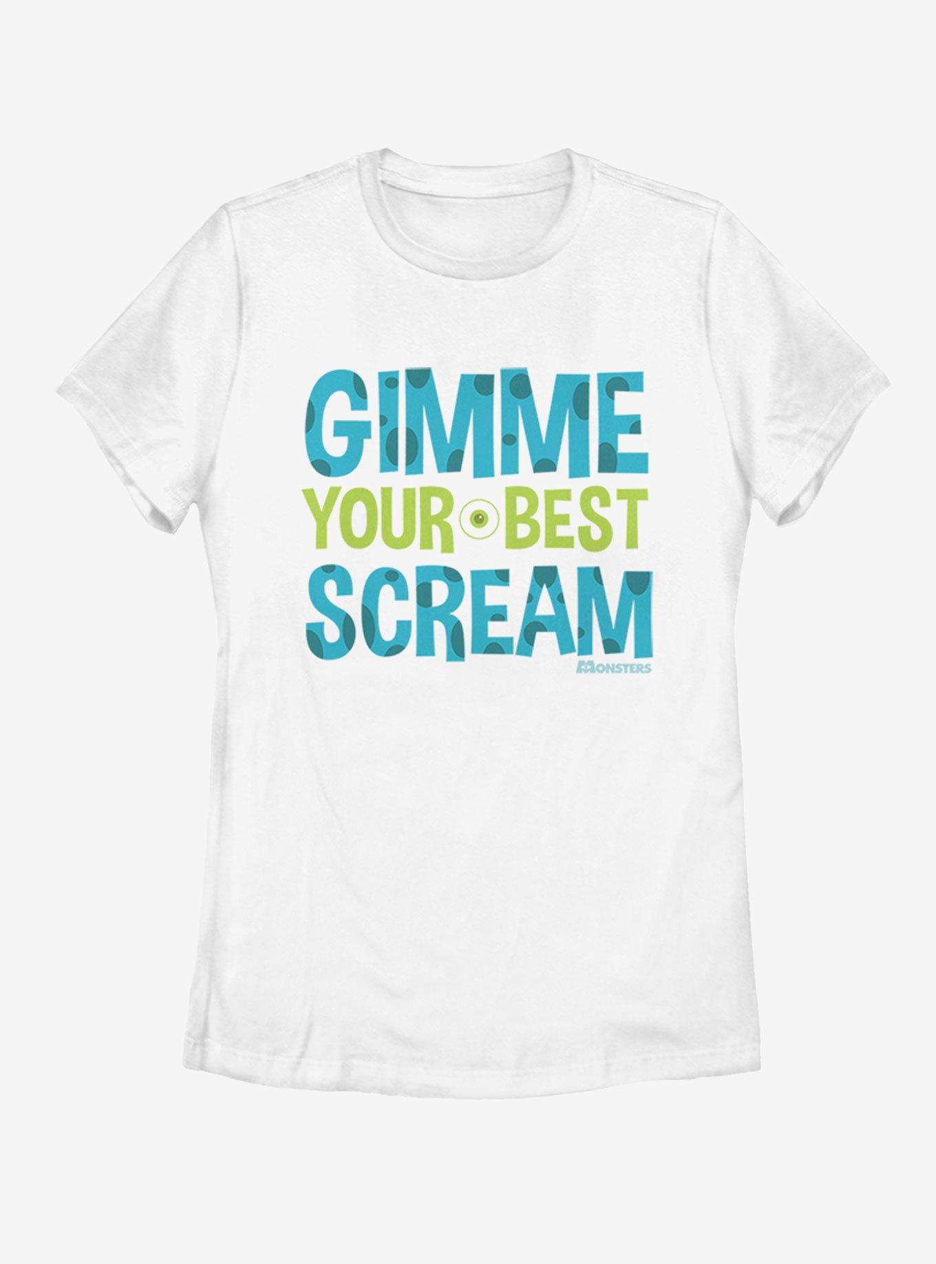 Disney Pixar Monsters Inc. Best Scream Womens T-Shirt, WHITE, hi-res