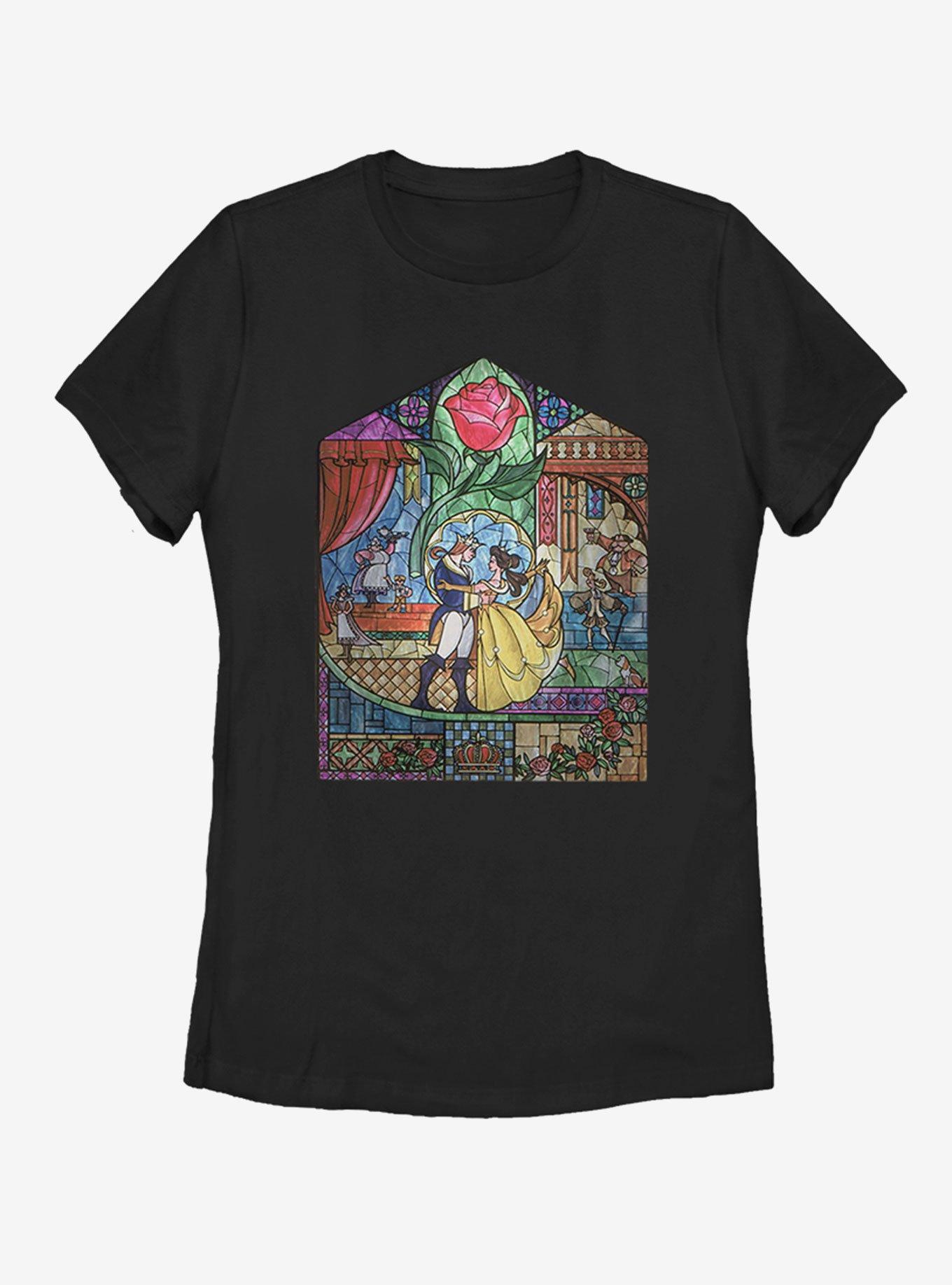 Disney Beauty and The Beast Glass Beauty Womens T-Shirt, BLACK, hi-res