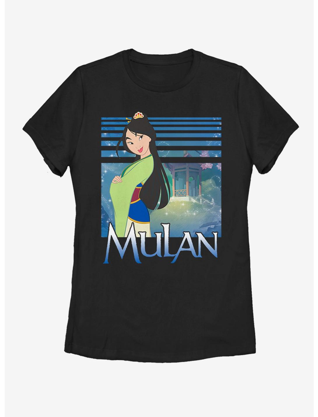 Plus Size Disney Mulan Blue Womens T-Shirt, BLACK, hi-res