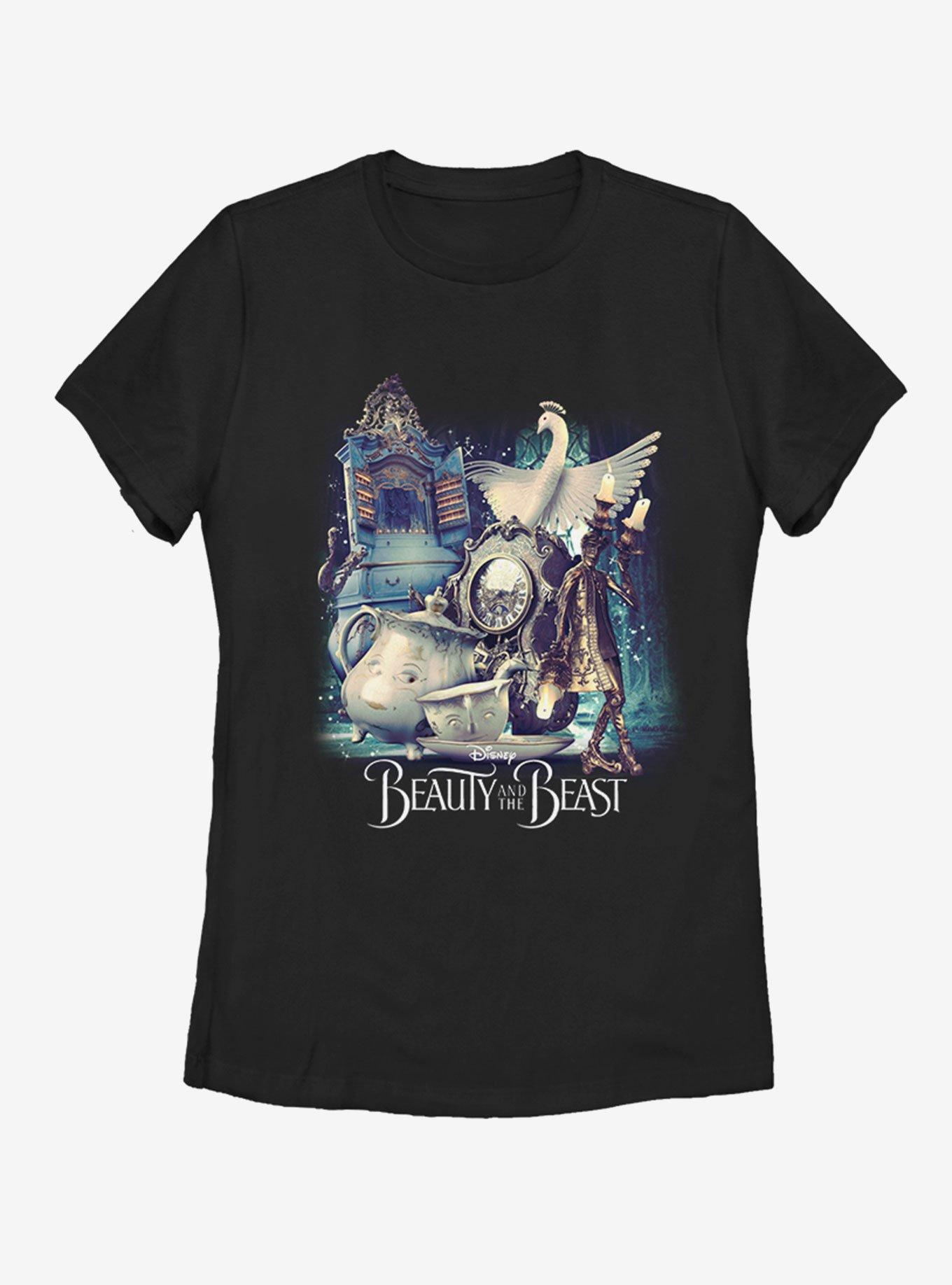 Disney Beauty and The Beast Cast Chars Womens T-Shirt, BLACK, hi-res