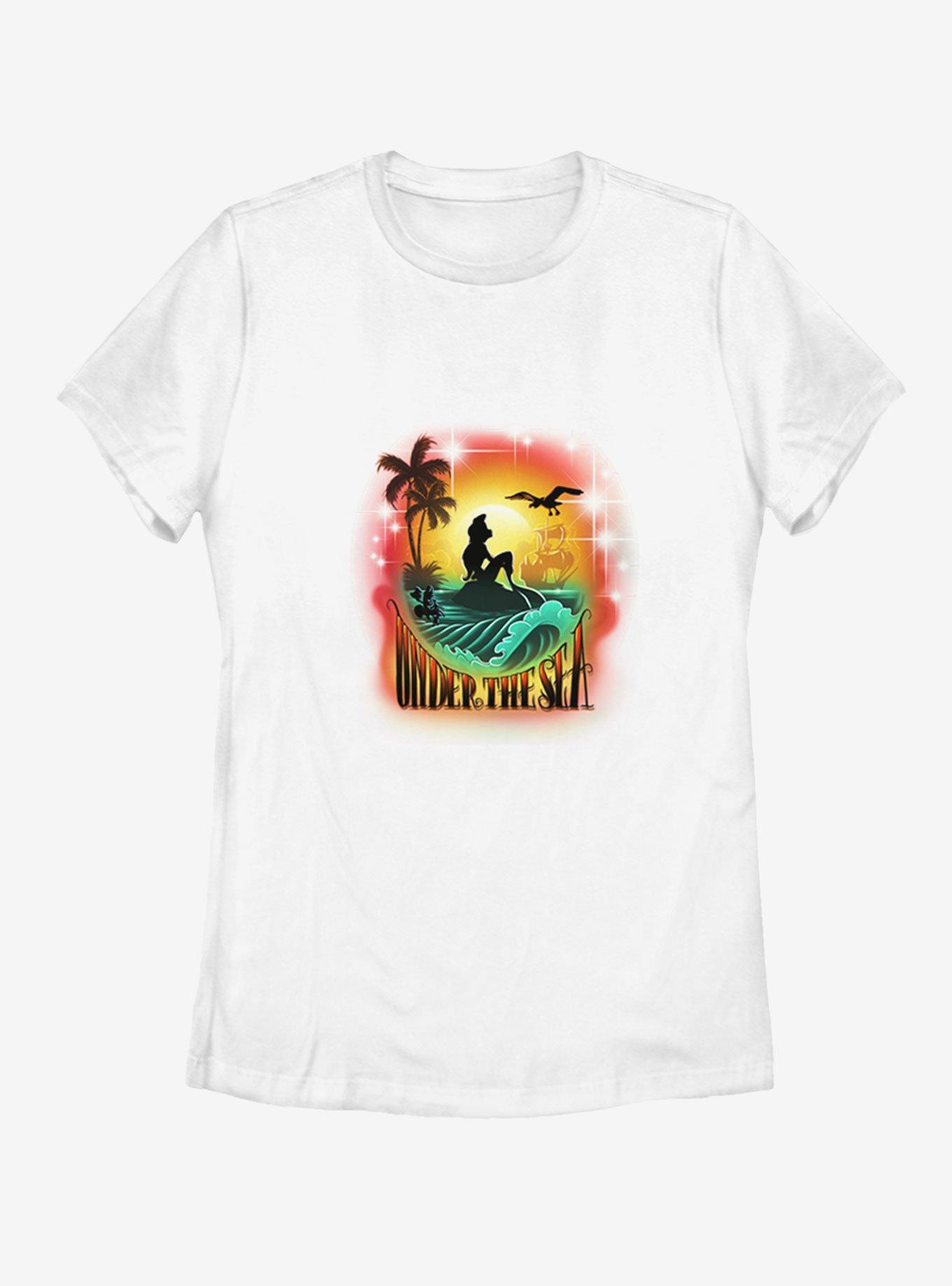 Disney The Little Mermaid Under The Sea Womens T-Shirt, WHITE, hi-res