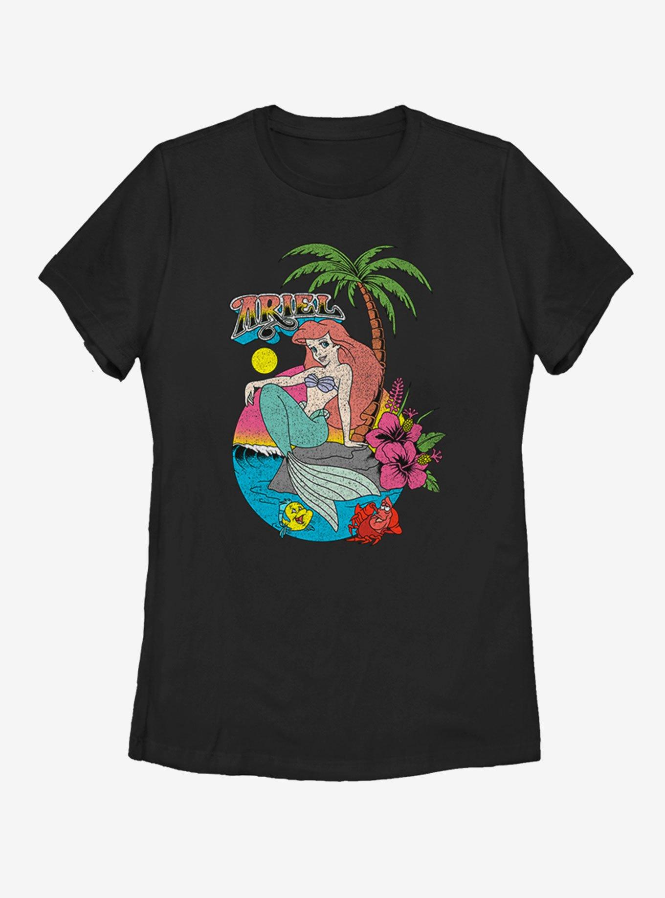 Disney The Little Mermaid Encinitas Sunset Womens T-Shirt, BLACK, hi-res