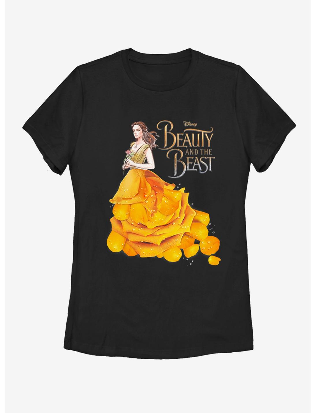 Disney Beauty and The Beast Petal Belle Womens T-Shirt, BLACK, hi-res