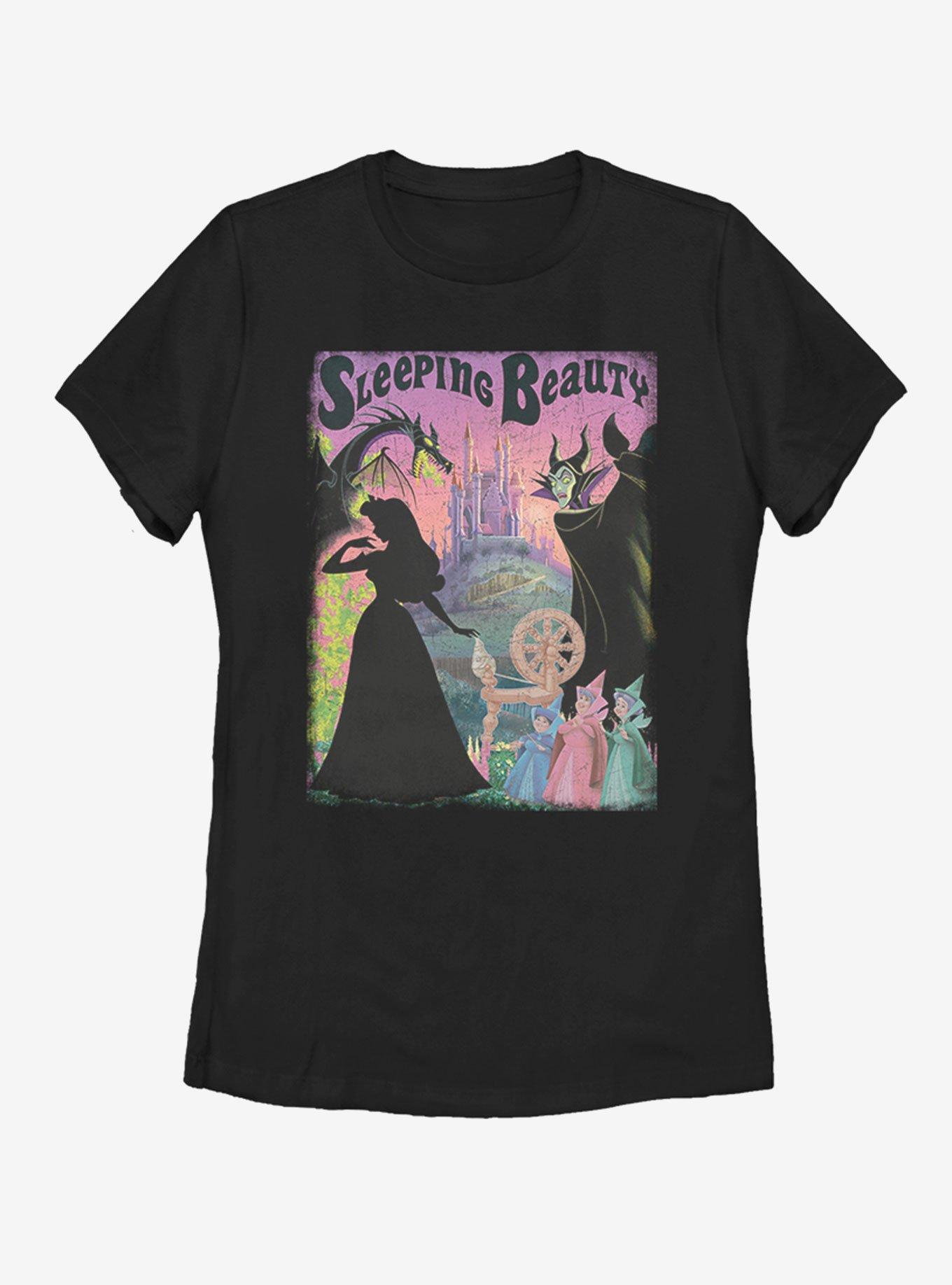 Disney Sleeping Beauty Poster Womens T-Shirt, BLACK, hi-res