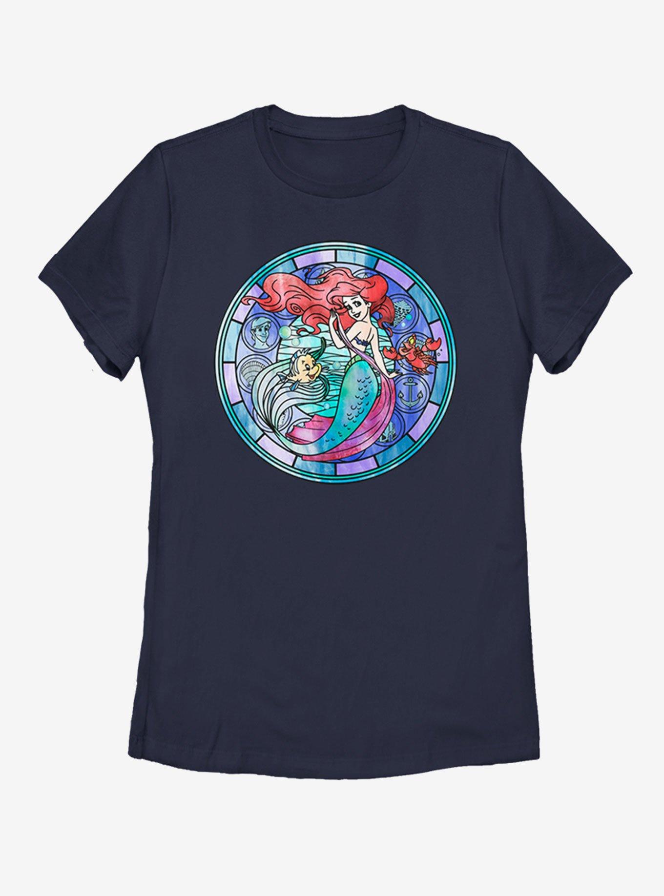Disney The Little Mermaid Ariel Stained Glass Womens T-Shirt, , hi-res