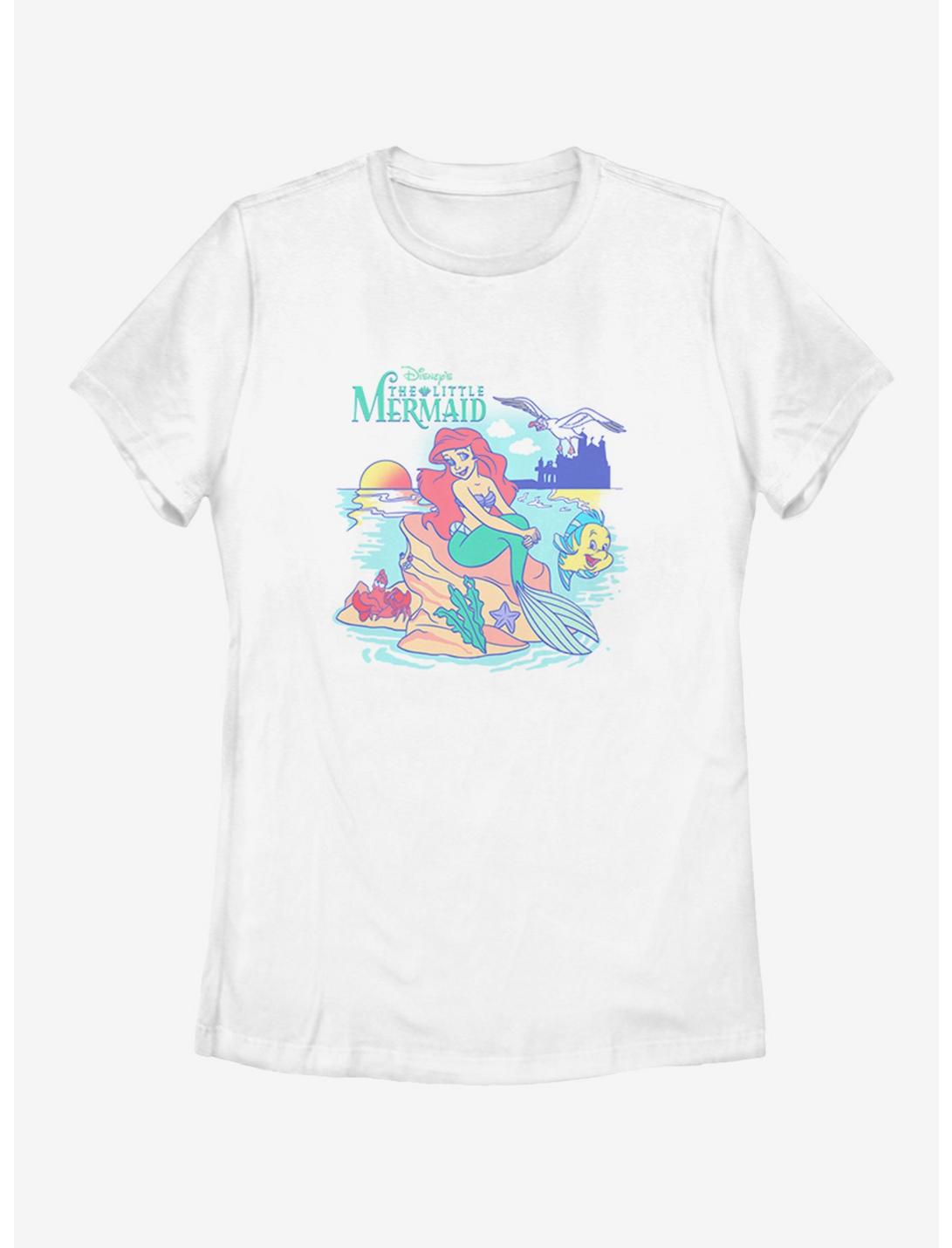 Disney The Little Mermaid Little Poster Womens T-Shirt, WHITE, hi-res