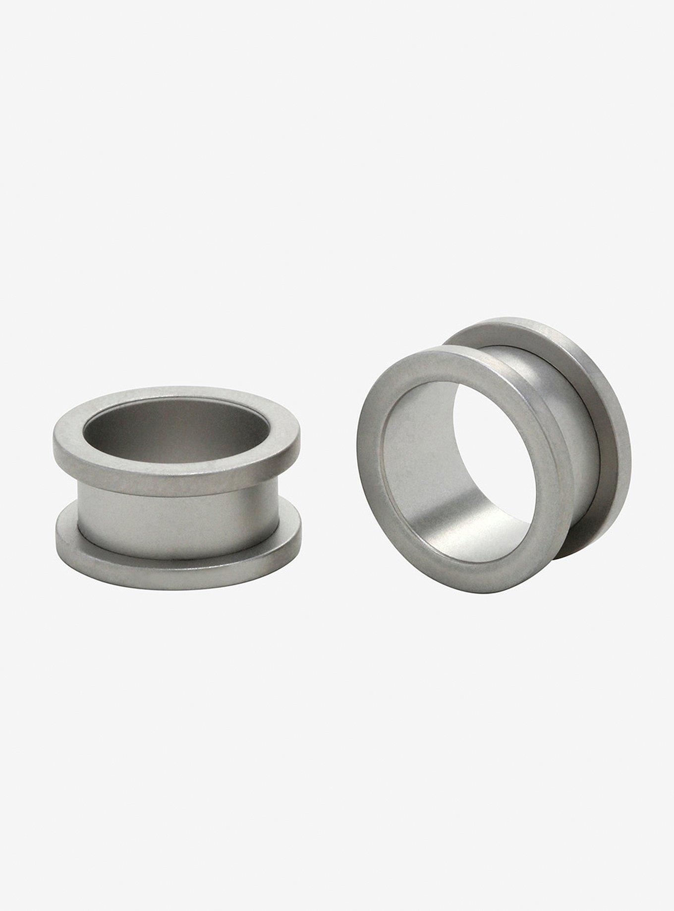 Brushed Steel Spool Plug 2 Pack, SILVER, hi-res