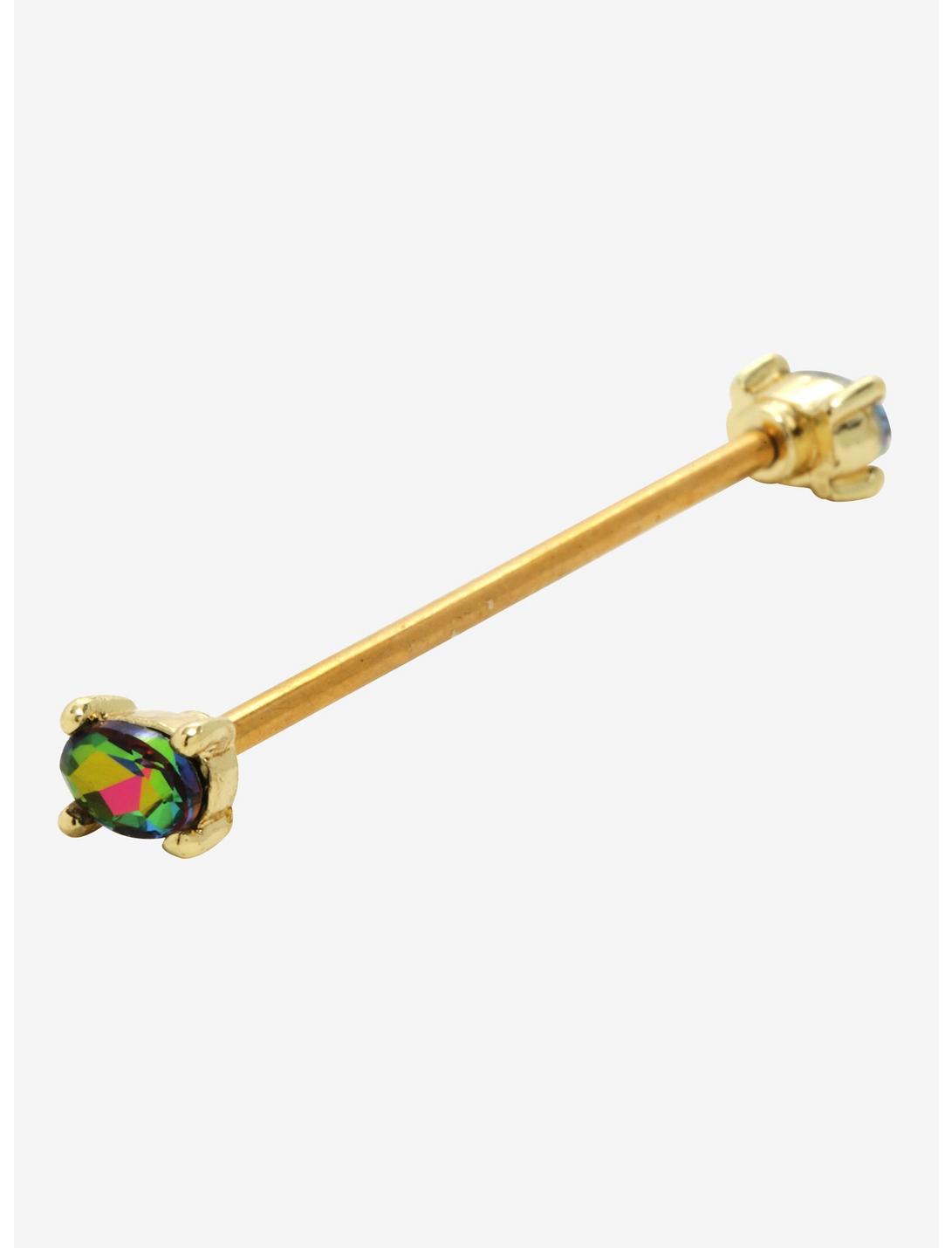 14G 1 1/2 Steel Gold Abs Industrial Barbell, , hi-res
