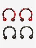 Red & Black Ombre Circular Barbell 4 Pack, MULTI, hi-res