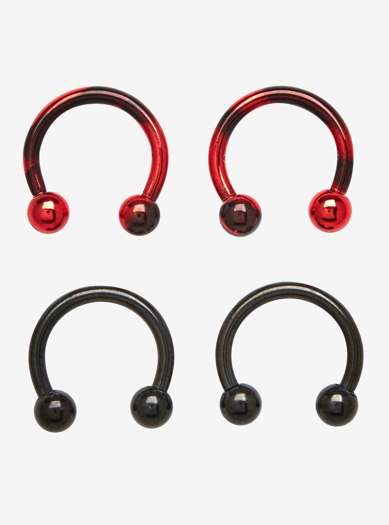 Red & Black Ombre Circular Barbell 4 Pack, MULTI, hi-res