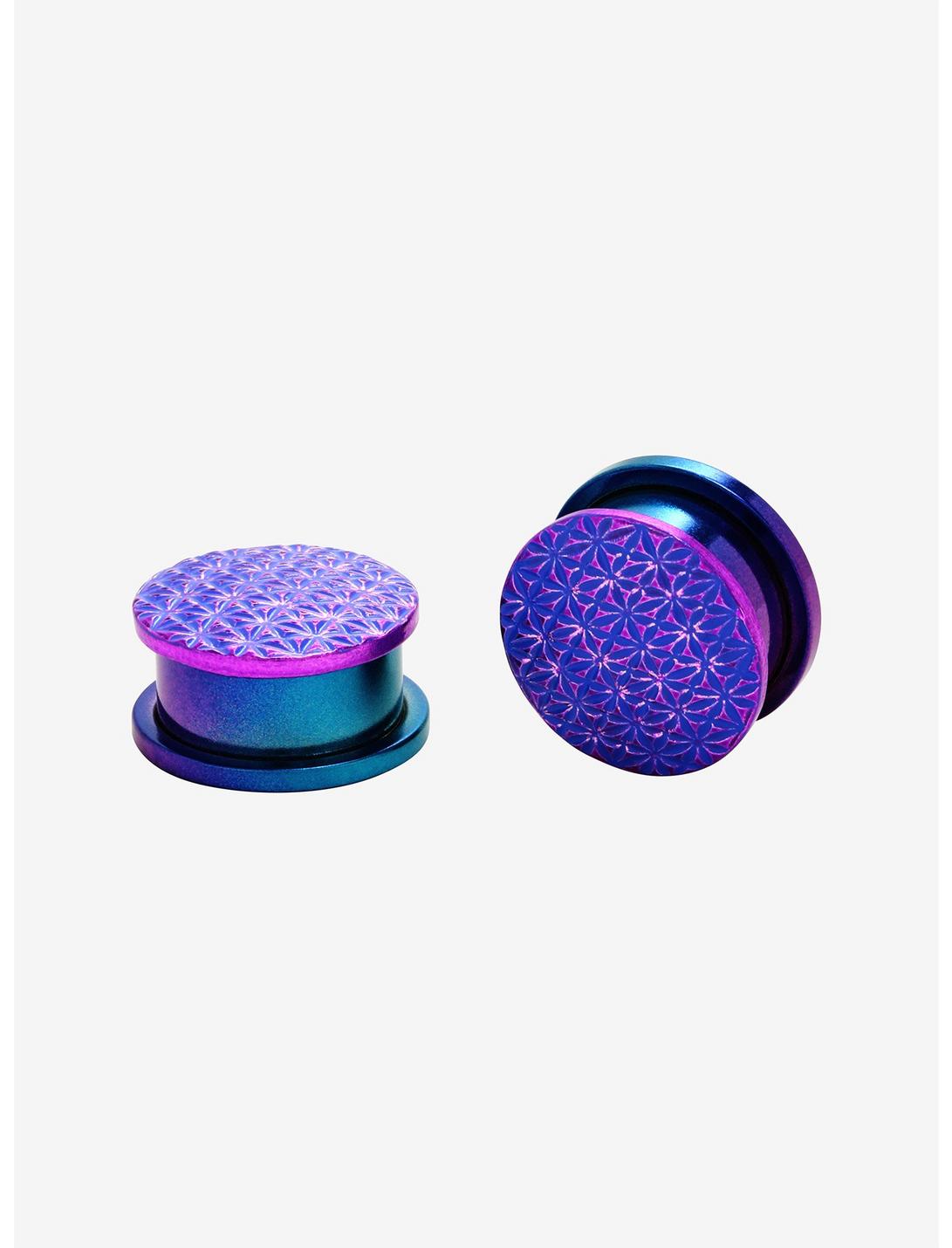 Pink Purple & Blue Ombre Textured Spool Plug 2 Pack, MULTI, hi-res