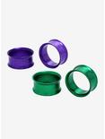 Acrylic Purple & Green Tunnel Plug 4 Pack, MULTI, hi-res