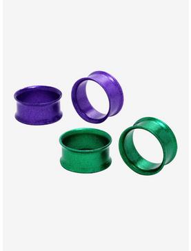 Acrylic Purple & Green Tunnel Plug 4 Pack, , hi-res