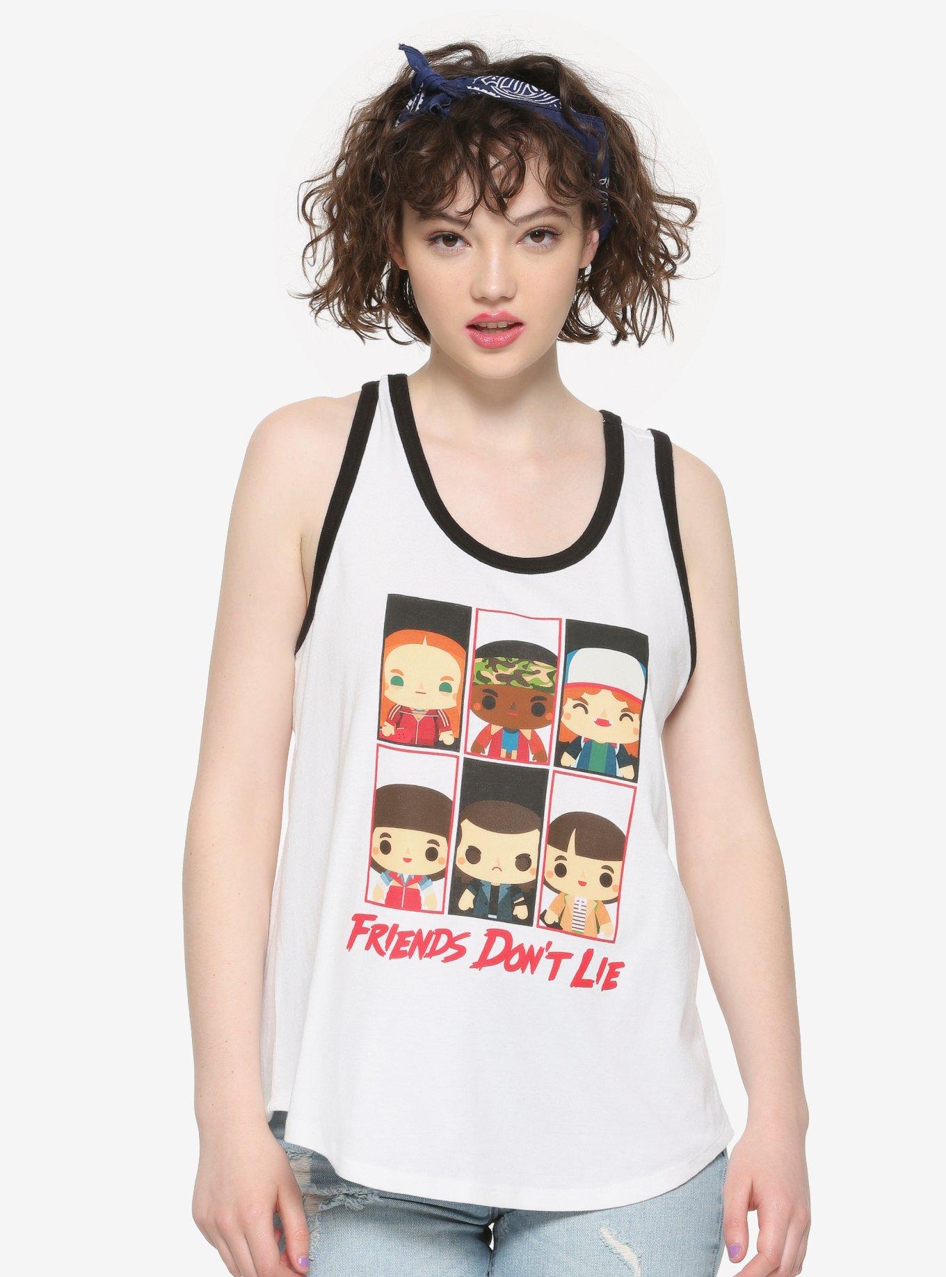 Stranger Things Chibi Group Girls Tank Top, BLACK, hi-res
