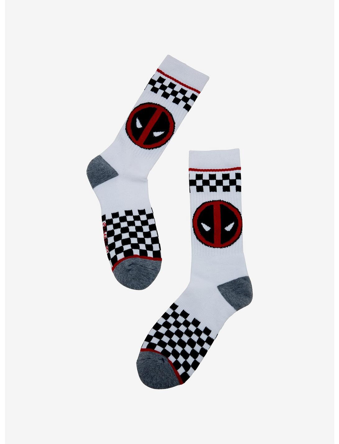 Marvel Deadpool Checkered Crew Socks, , hi-res