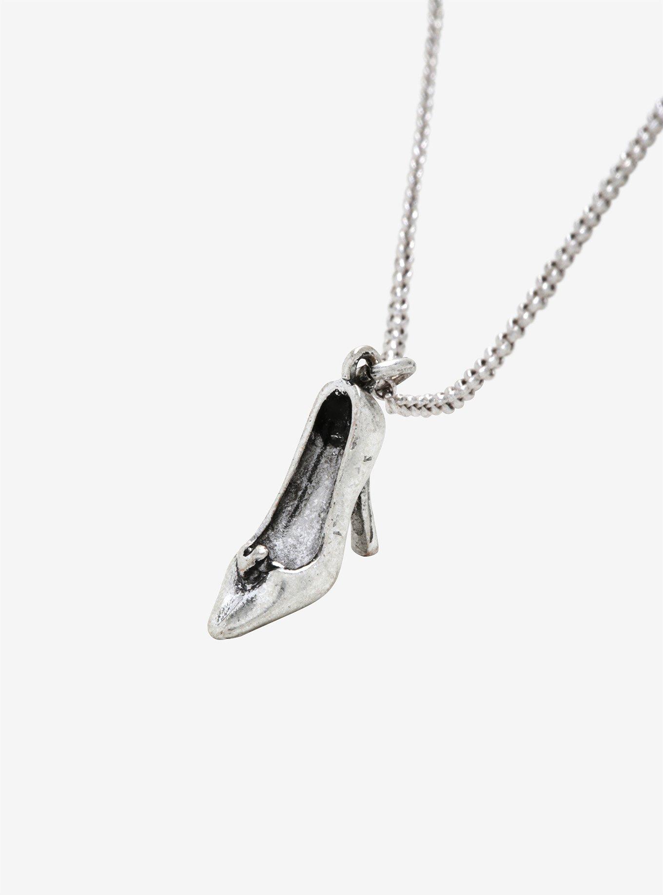 Disney glass hot sale slipper necklace