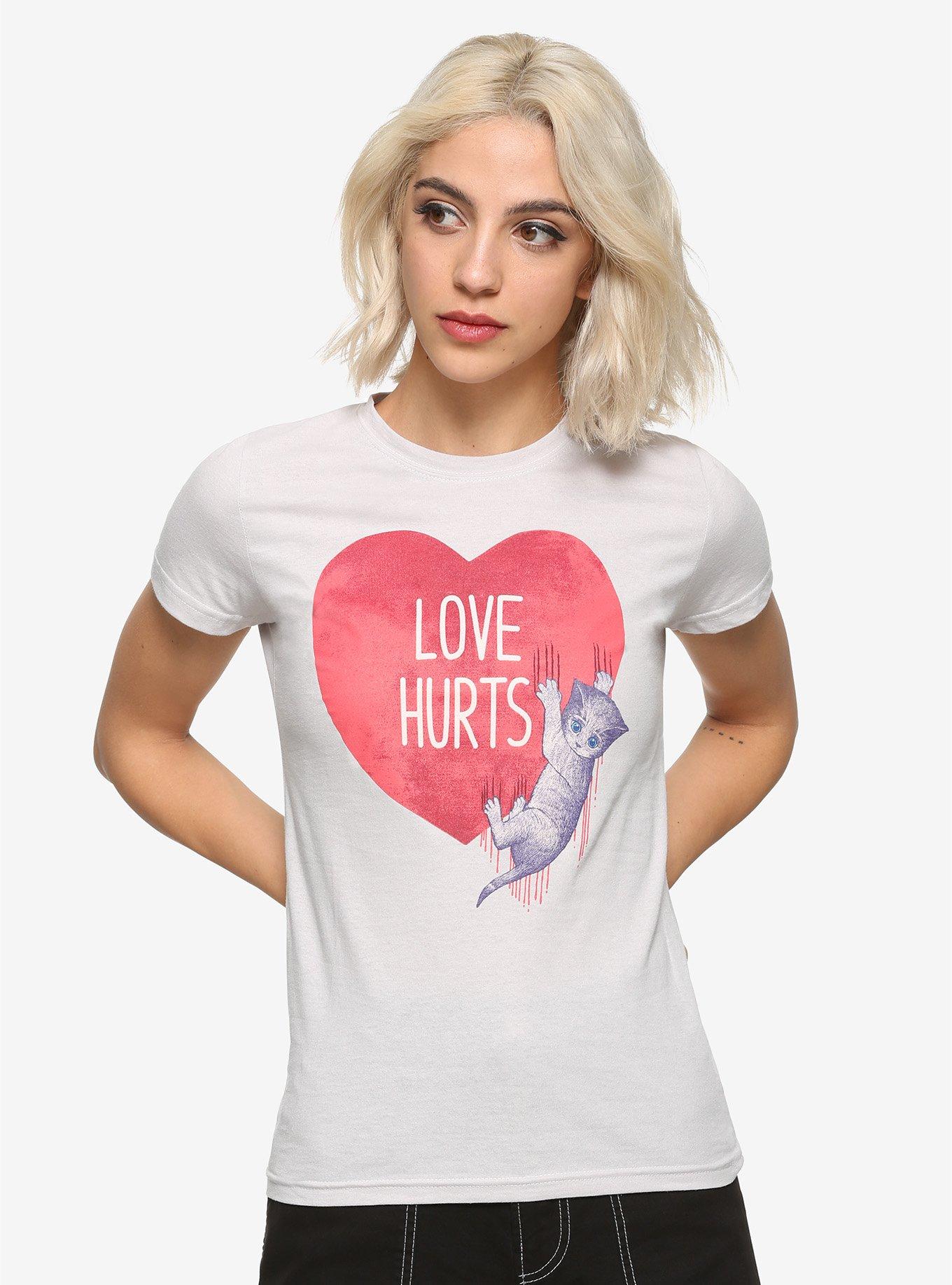 Love Hurts Kitten Girls T-Shirt, PINK, hi-res