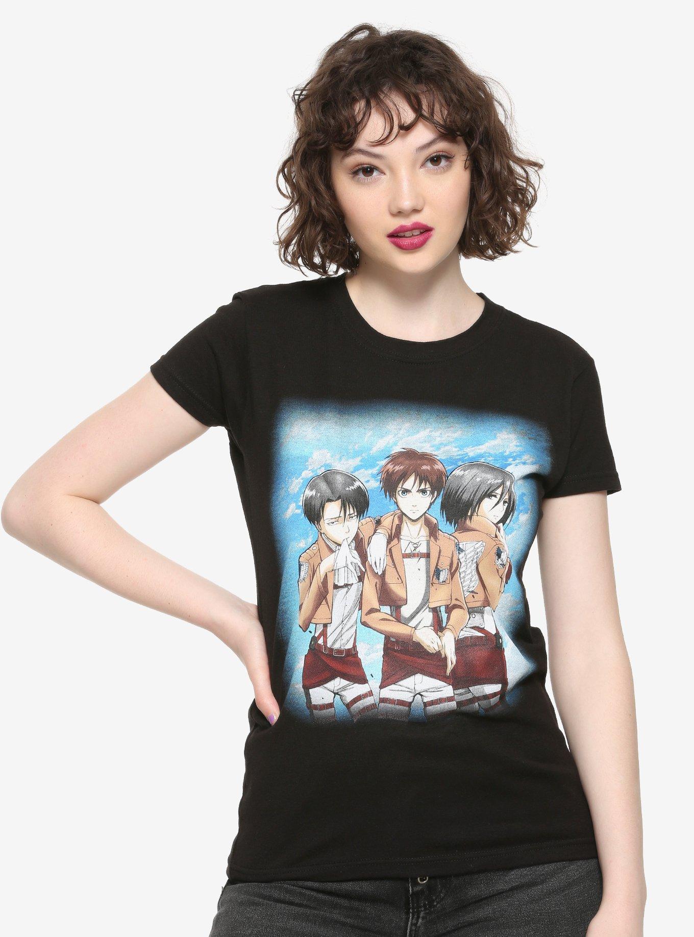Attack On Titan Eren Mika & Levi Girls T-Shirt, MULTI, hi-res