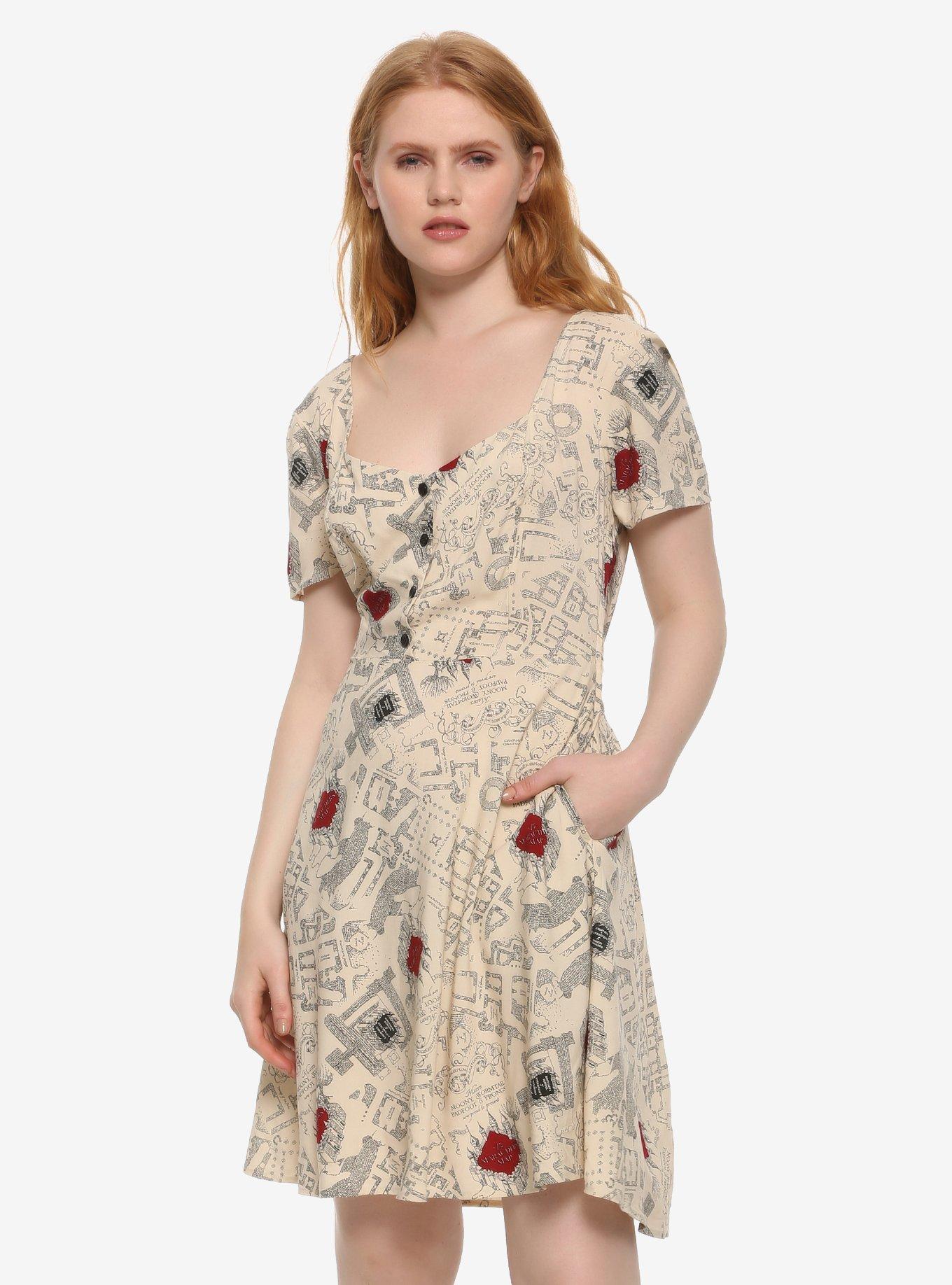 Harry Potter Marauder's Map Retro Dress, MULTI, hi-res