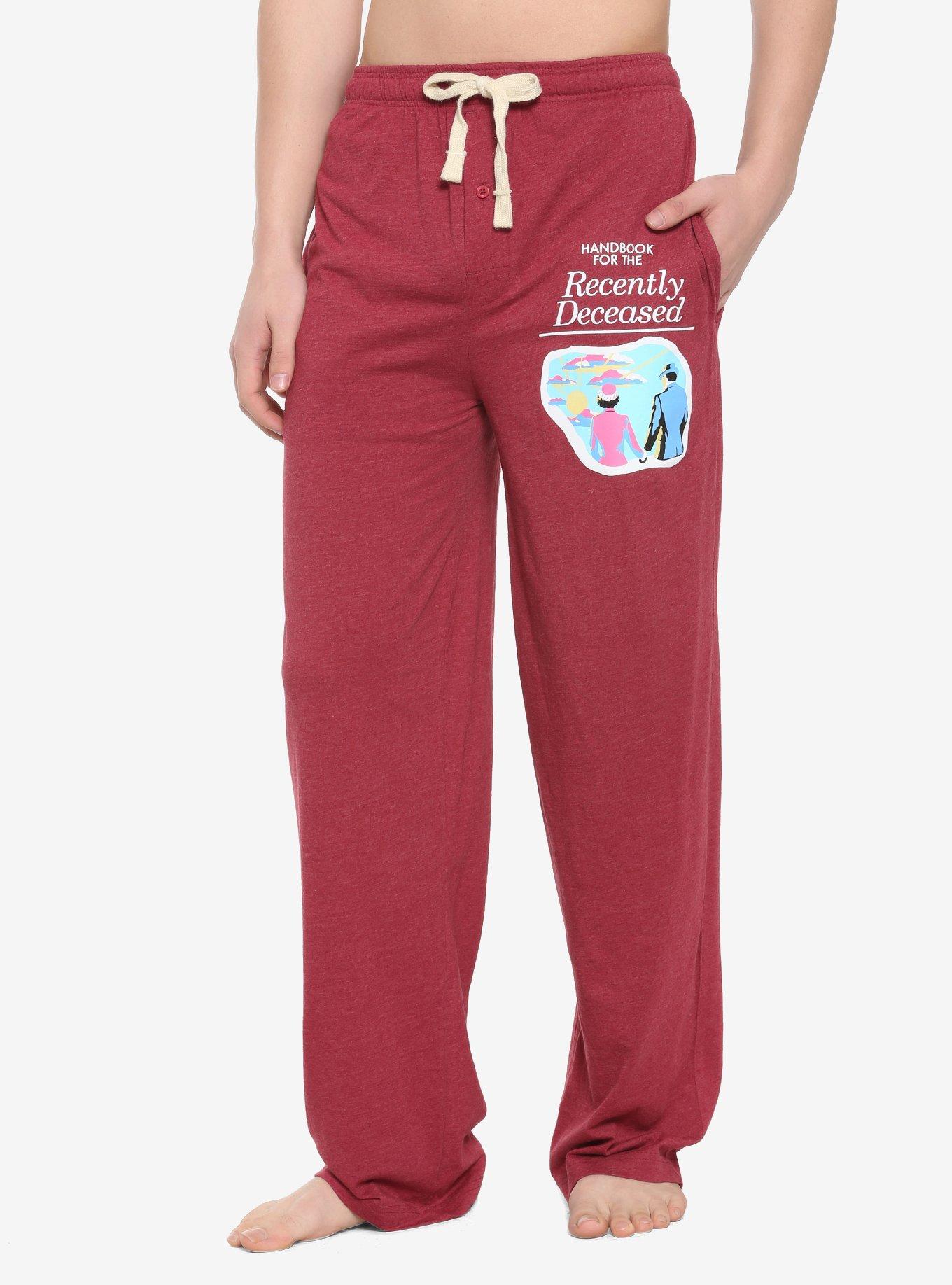 Beetlejuice Recently Deceased Pajama Pants, RED, hi-res