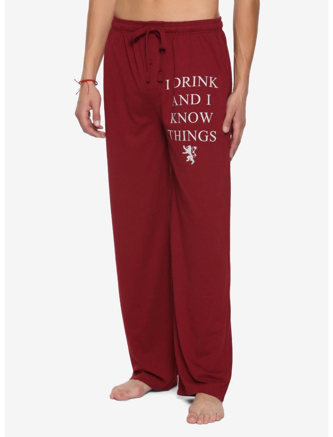 Game Of Thrones I Drink And I Know Things Tyrion Lannister Pajama Pants, RED, hi-res