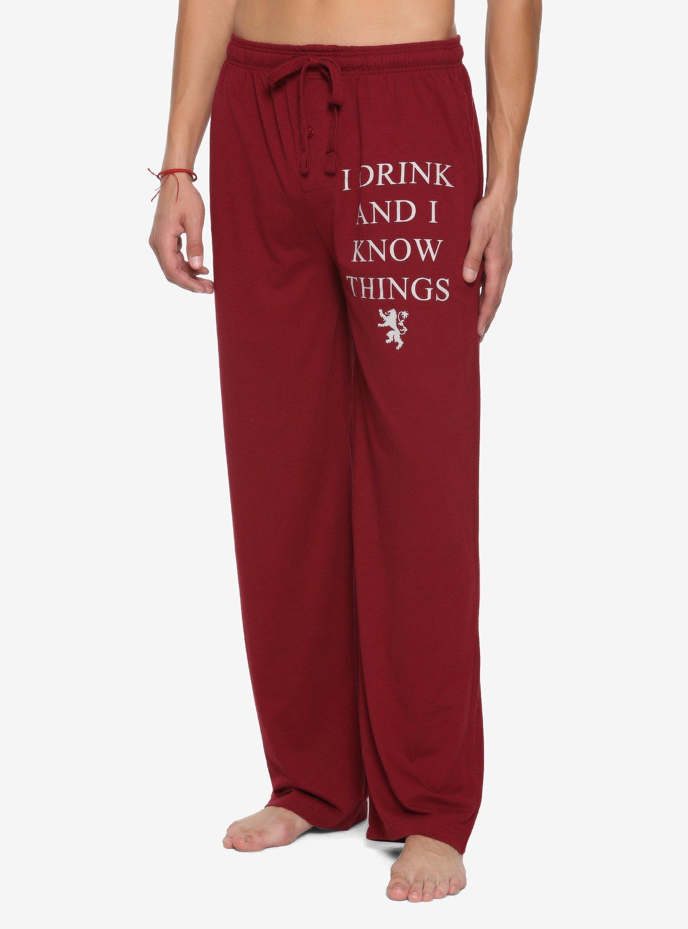 Game Of Thrones I Drink And I Know Things Tyrion Lannister Pajama Pants, RED, hi-res