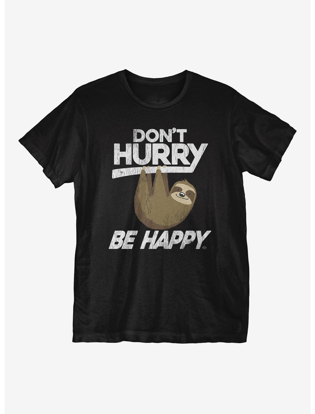 Don't Hurry Be Happy T-Shirt, BLACK, hi-res