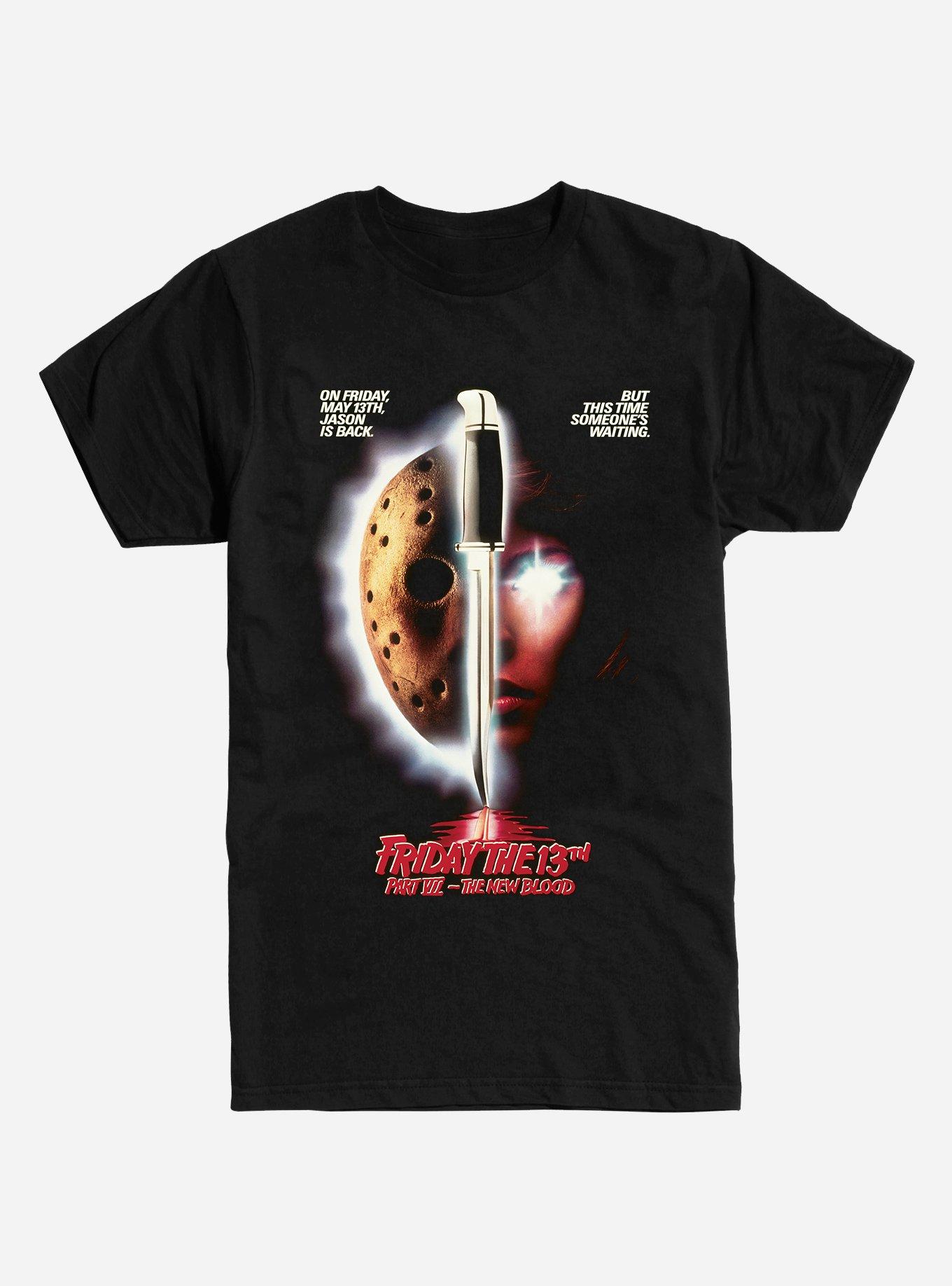 Friday The 13th Part VII: The New Blood Poster T-Shirt, BLACK, hi-res