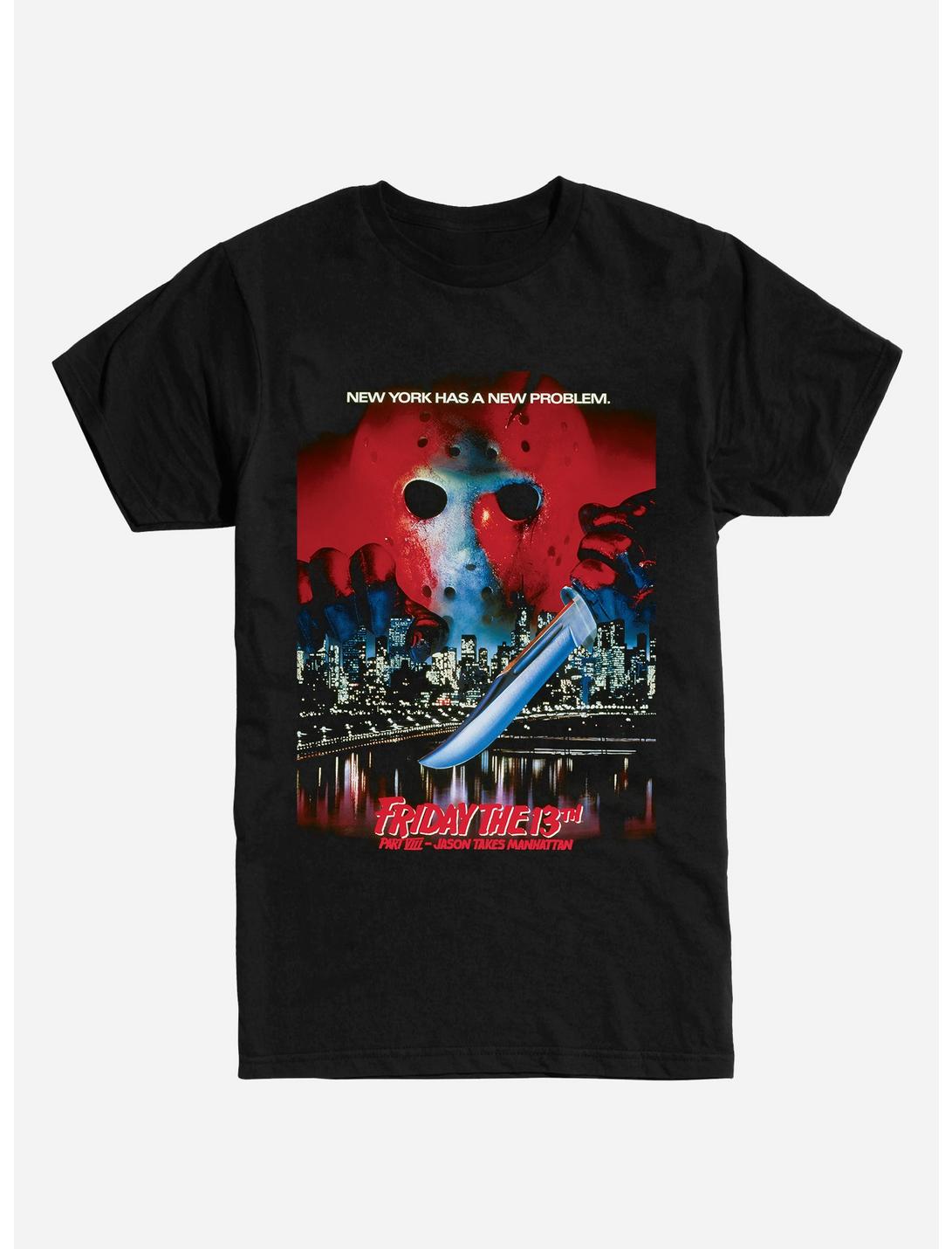 Friday The 13th Part VIII: Jason Takes Manhattan Poster T-Shirt, BLACK, hi-res