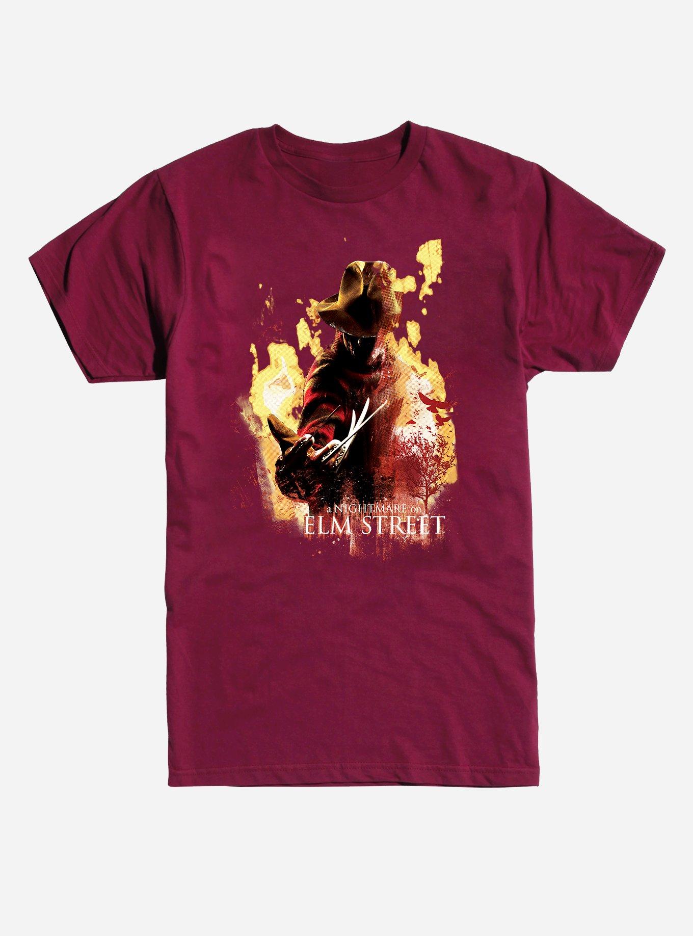 A Nightmare On Elm Street Freddy Flames T-Shirt, INDEPENDENCE RED, hi-res