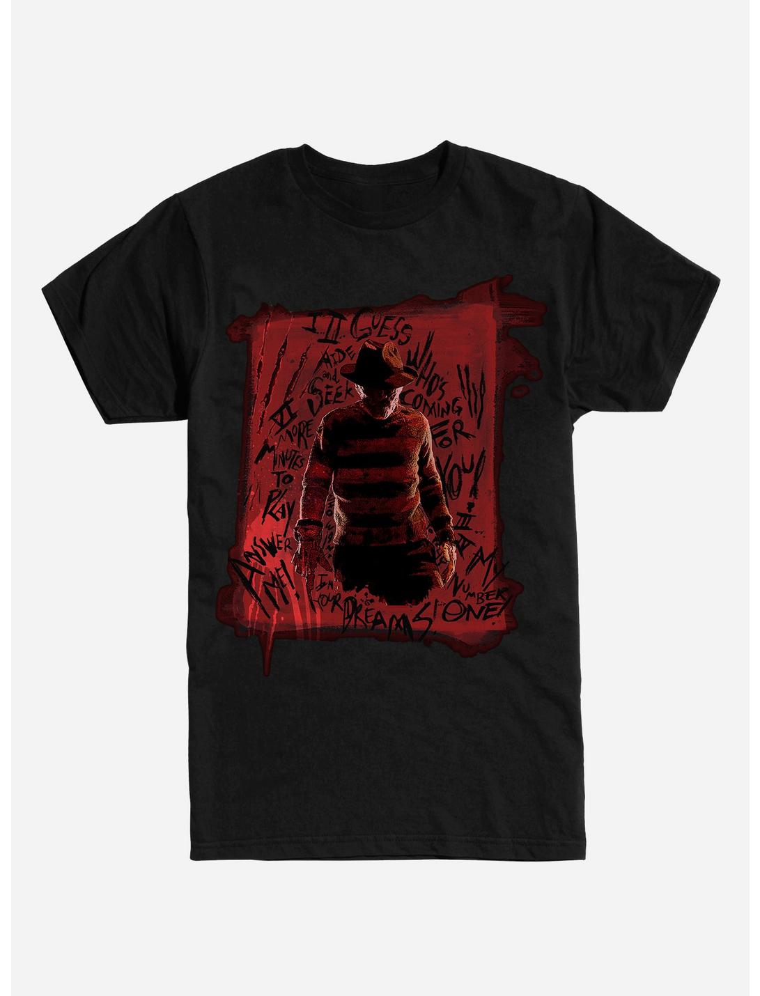 A Nightmare On Elm Street Freddy Writing T-Shirt, BLACK, hi-res