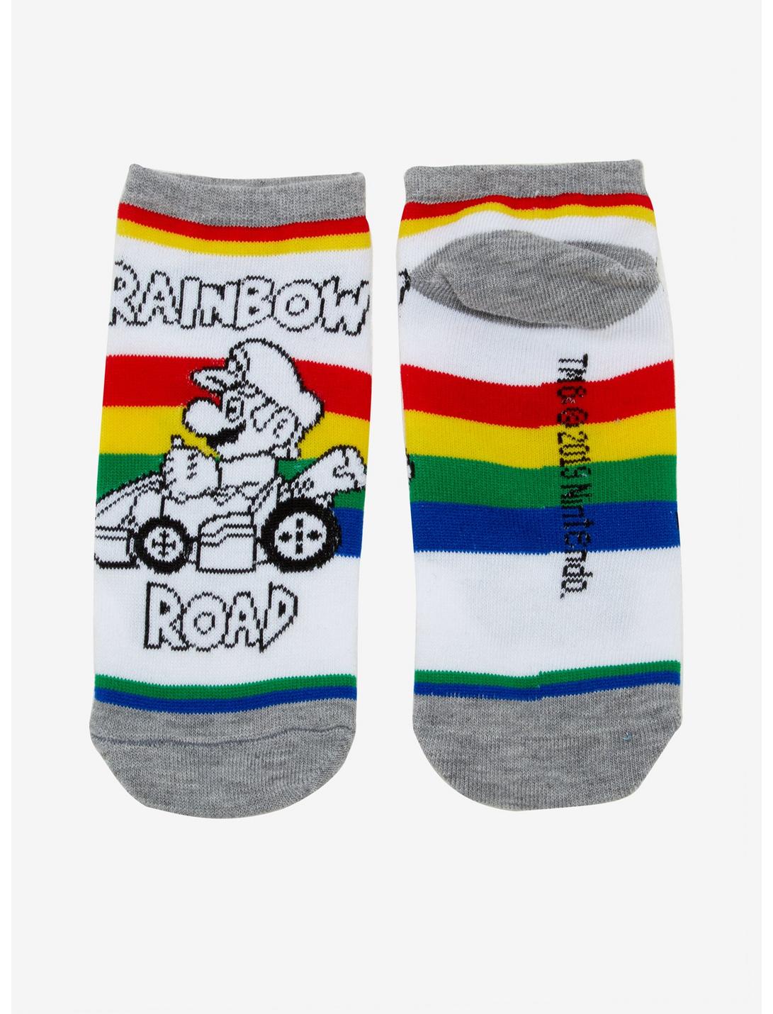 Super Mario Bros. Mario Kart Rainbow Road No-Show Socks, , hi-res
