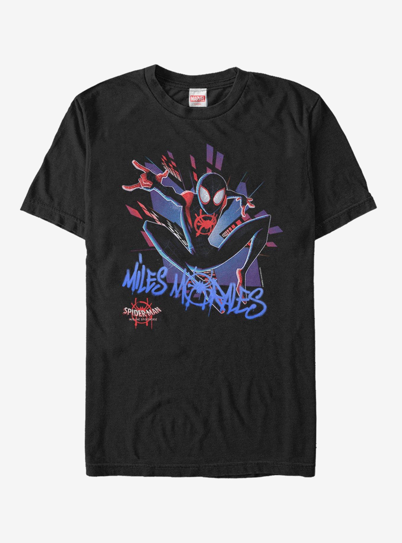 Marvel Spider-Man: Into The Spider-Verse Street Swinging Miles T-Shirt, BLACK, hi-res