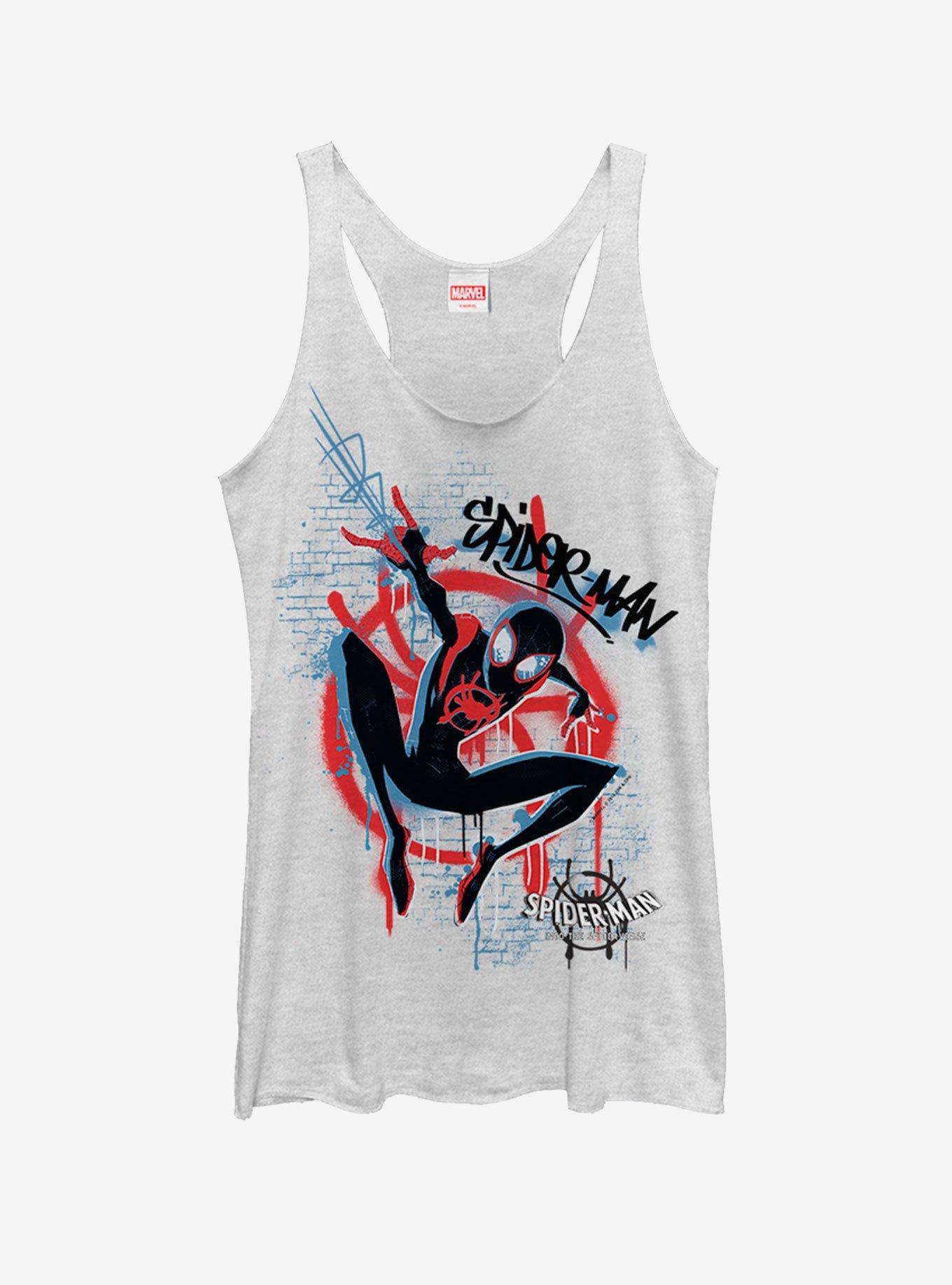 Marvel Spider-Man Spider-Verse Graffiti Spider Girls Tank, WHITE HTR, hi-res