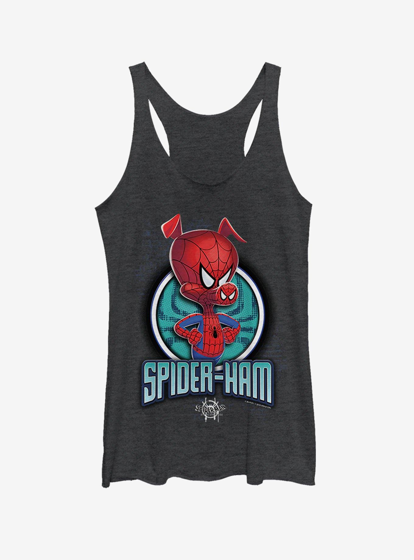 Marvel Spider-Man Spider-Verse Spider Ham Girls Tank, BLK HTR, hi-res