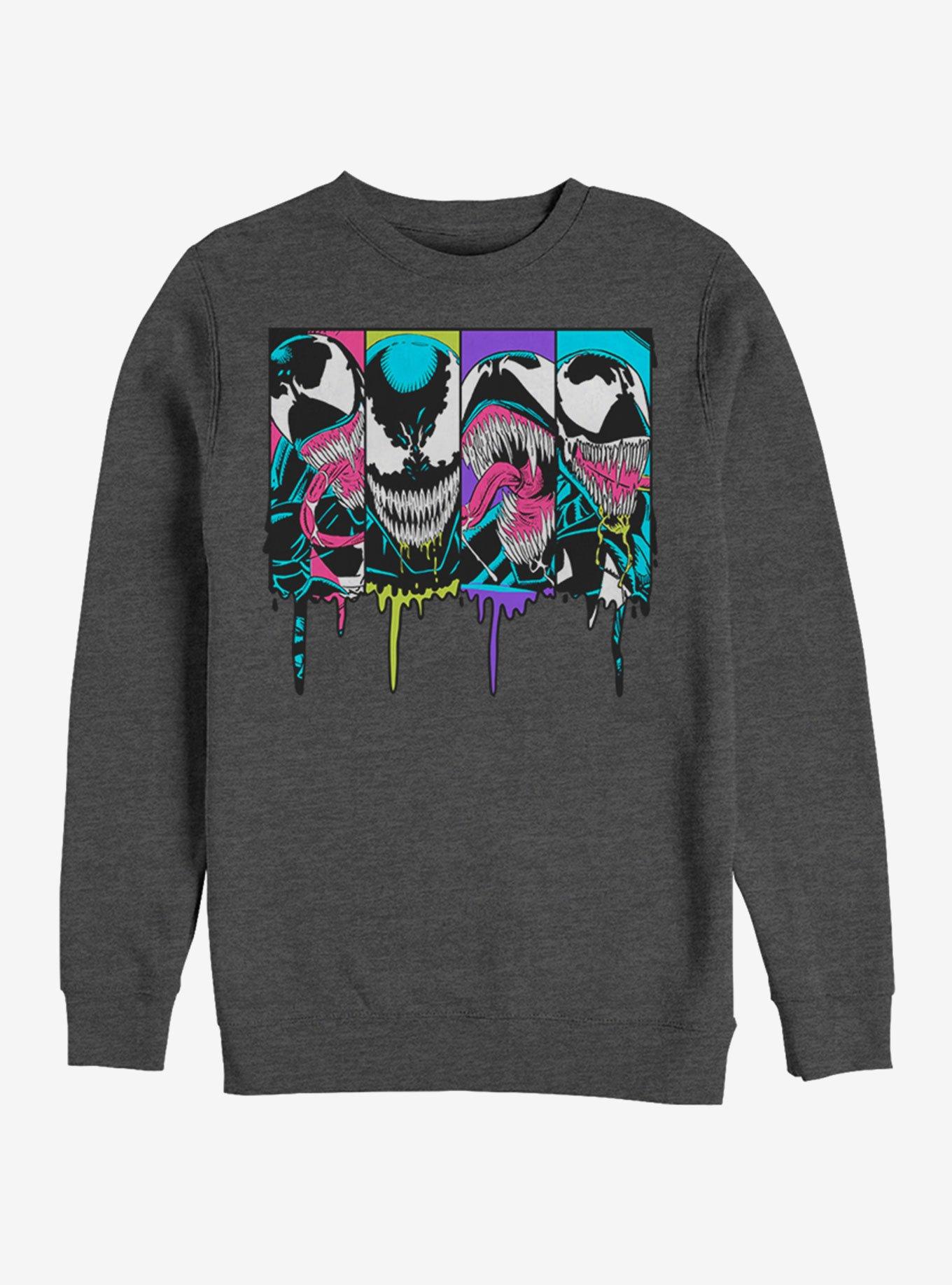 Marvel Neon Venom Sweatshirt, CHAR HTR, hi-res