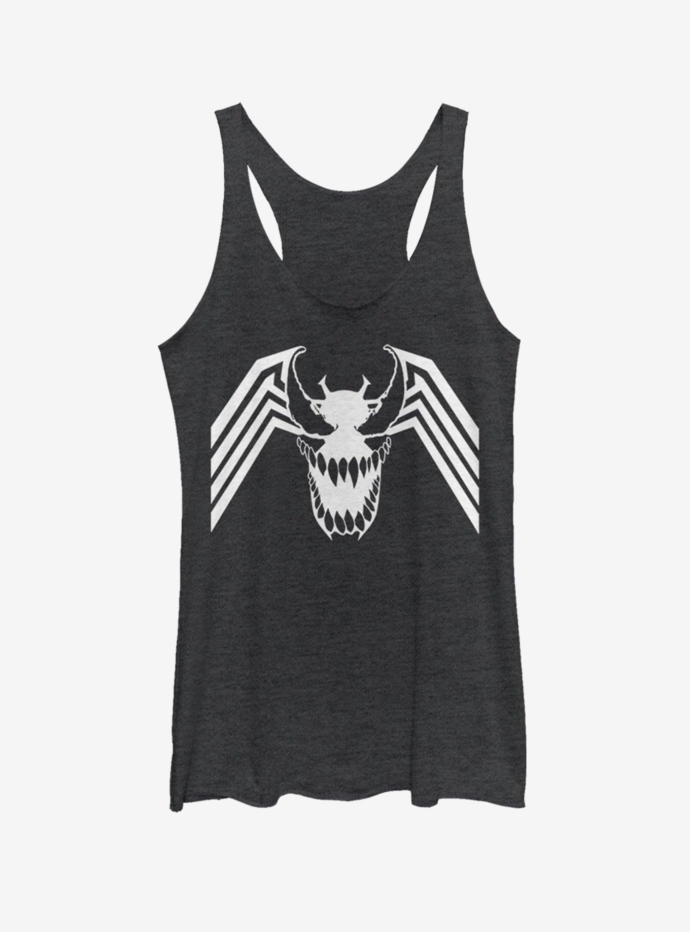 Marvel Venom Symbol Face Girls Tank, BLK HTR, hi-res