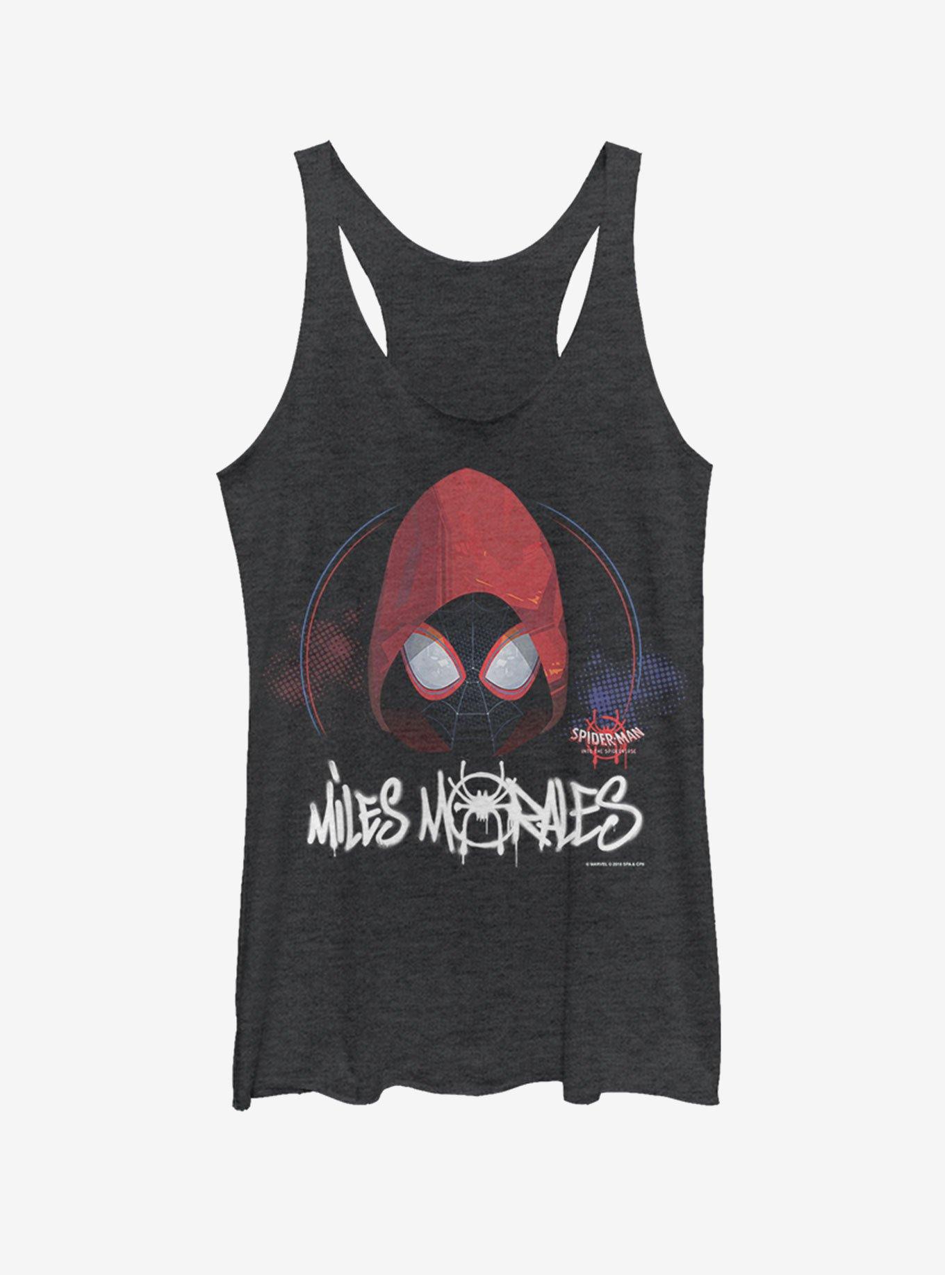 Marvel Spider-Man Spider-Verse Hooded Miles Girls Tank, BLK HTR, hi-res