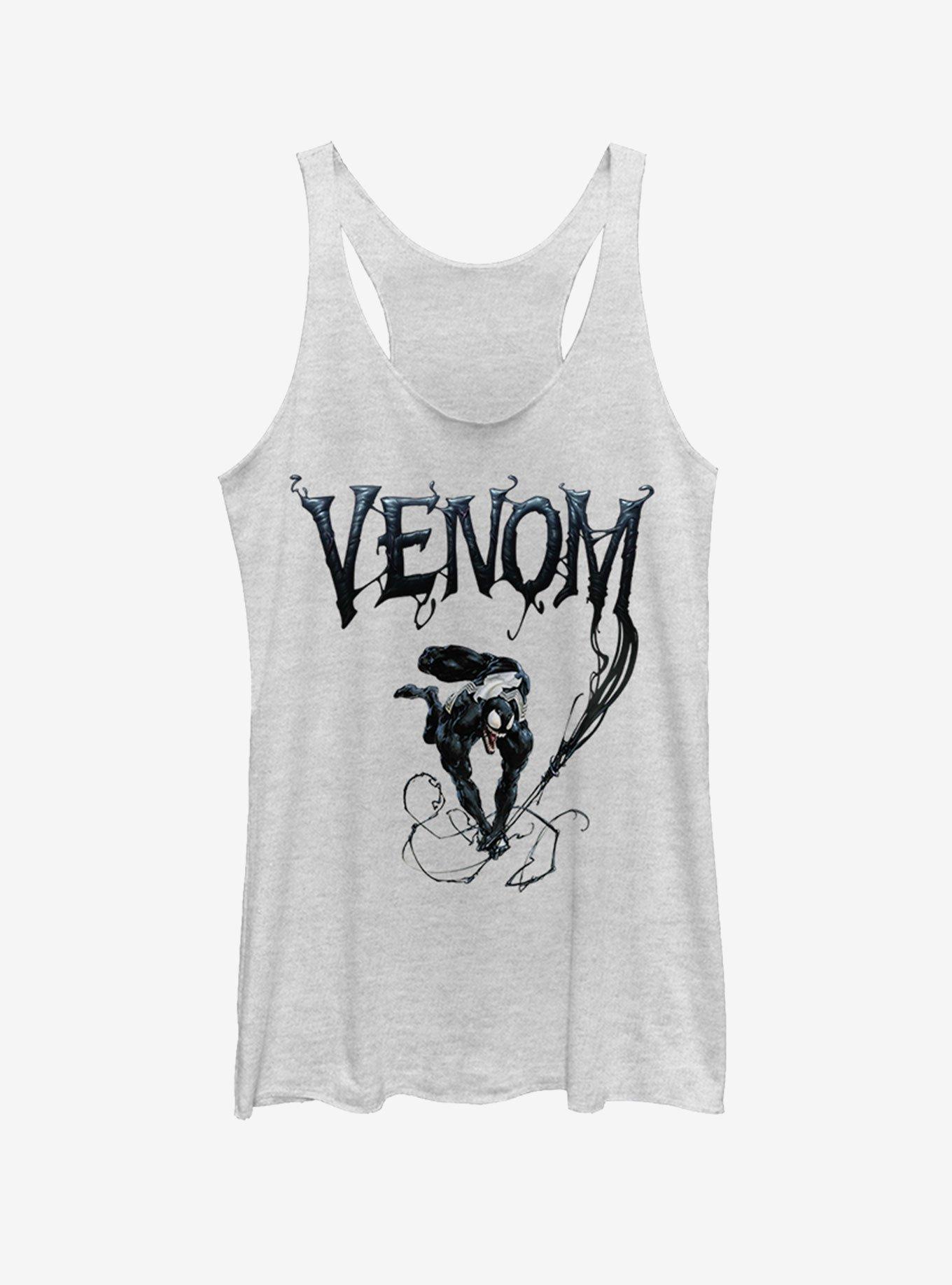 Marvel Venom Symbiote Title Girls Tank, WHITE HTR, hi-res