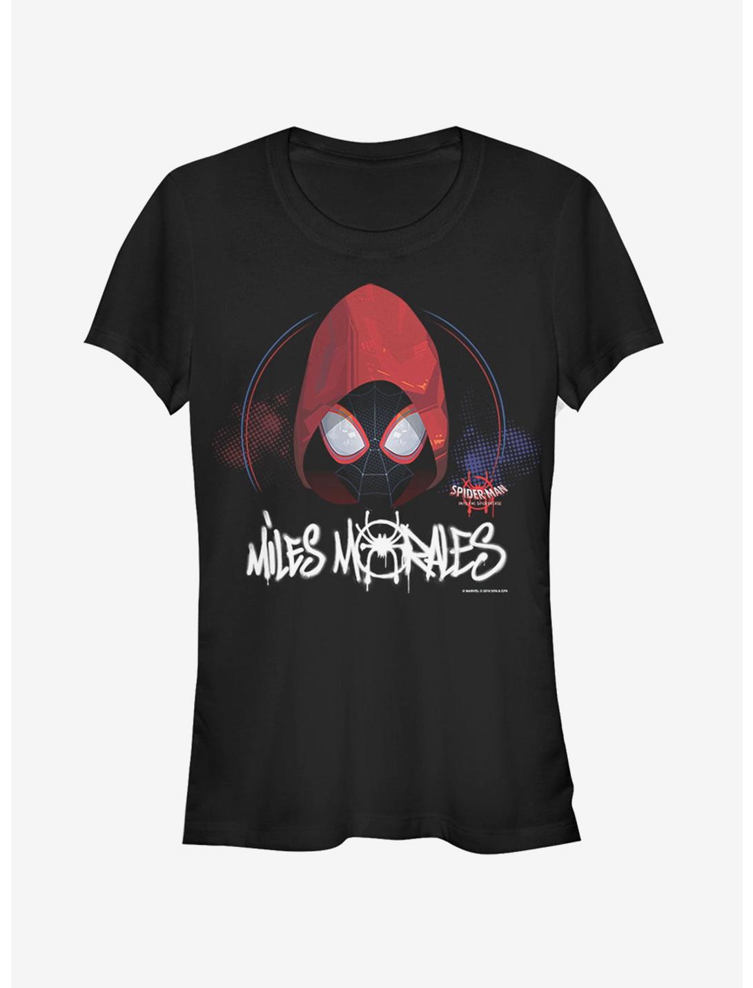 Marvel Spider-Man Spider-Verse Hooded Miles Womens T-Shirt, BLACK, hi-res