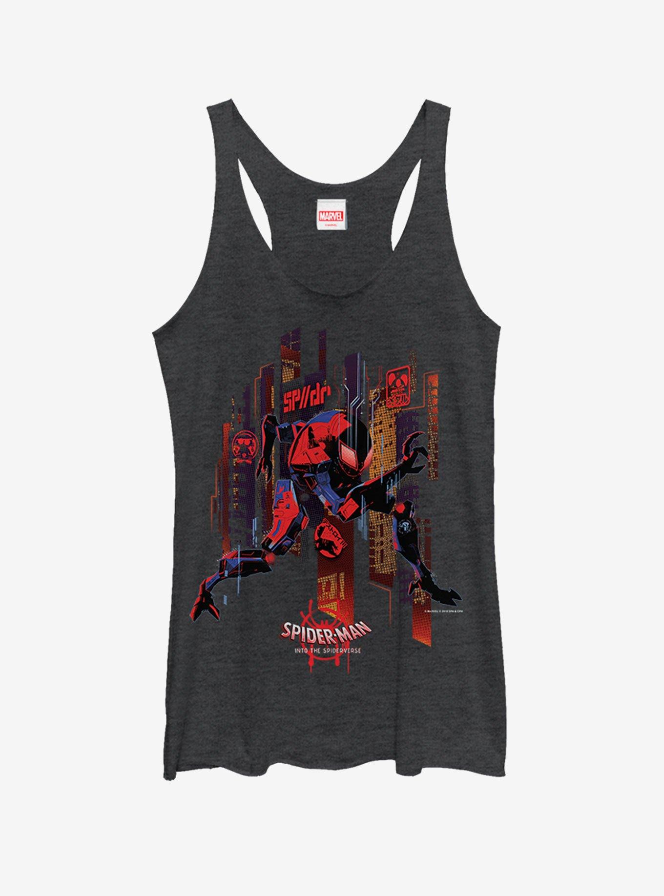 Marvel Spider-Man Spider-Verse Future Spidey Girls Tank, BLK HTR, hi-res