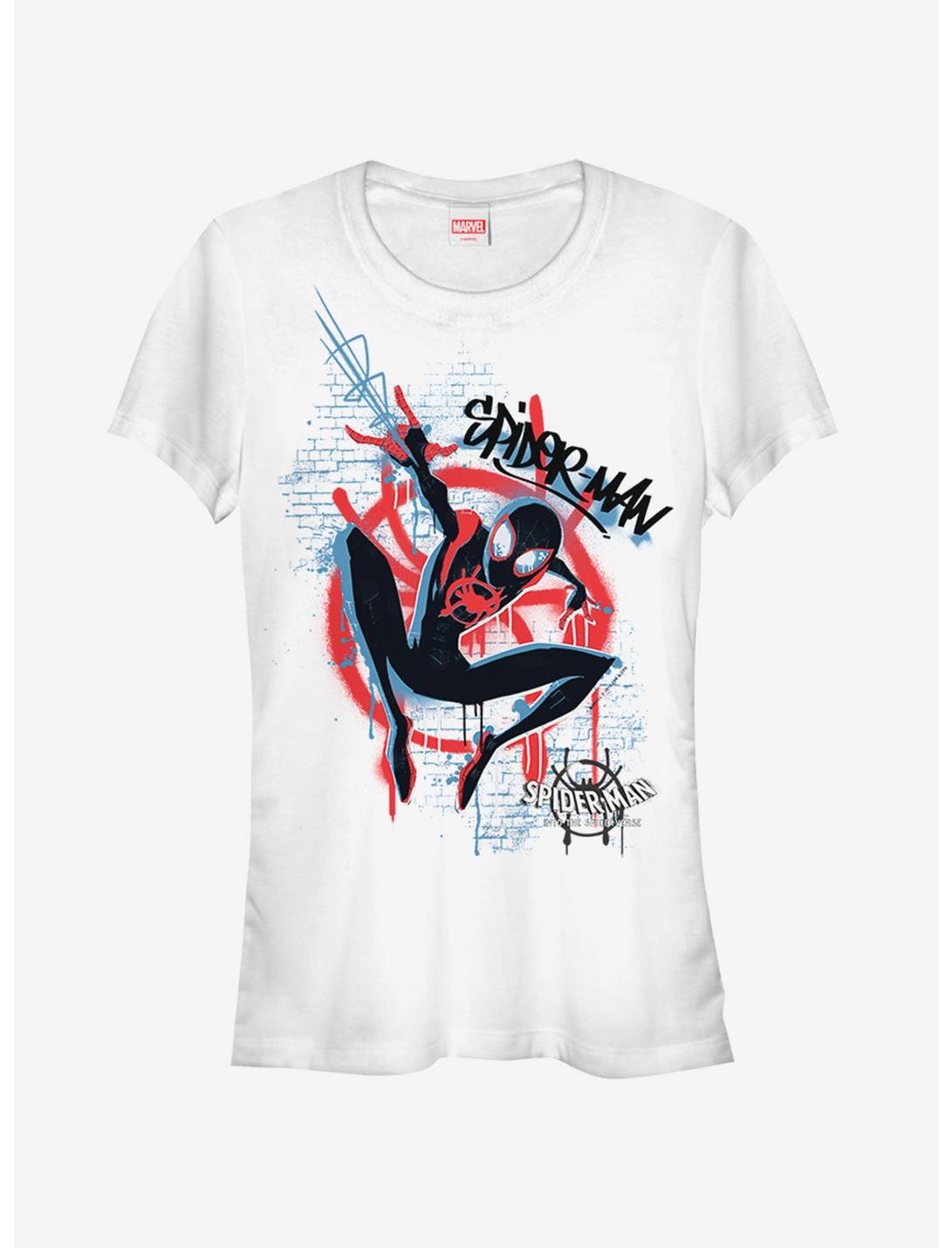 Marvel Spider-Man Spider-Verse Graffiti Spider Womens T-Shirt, WHITE, hi-res
