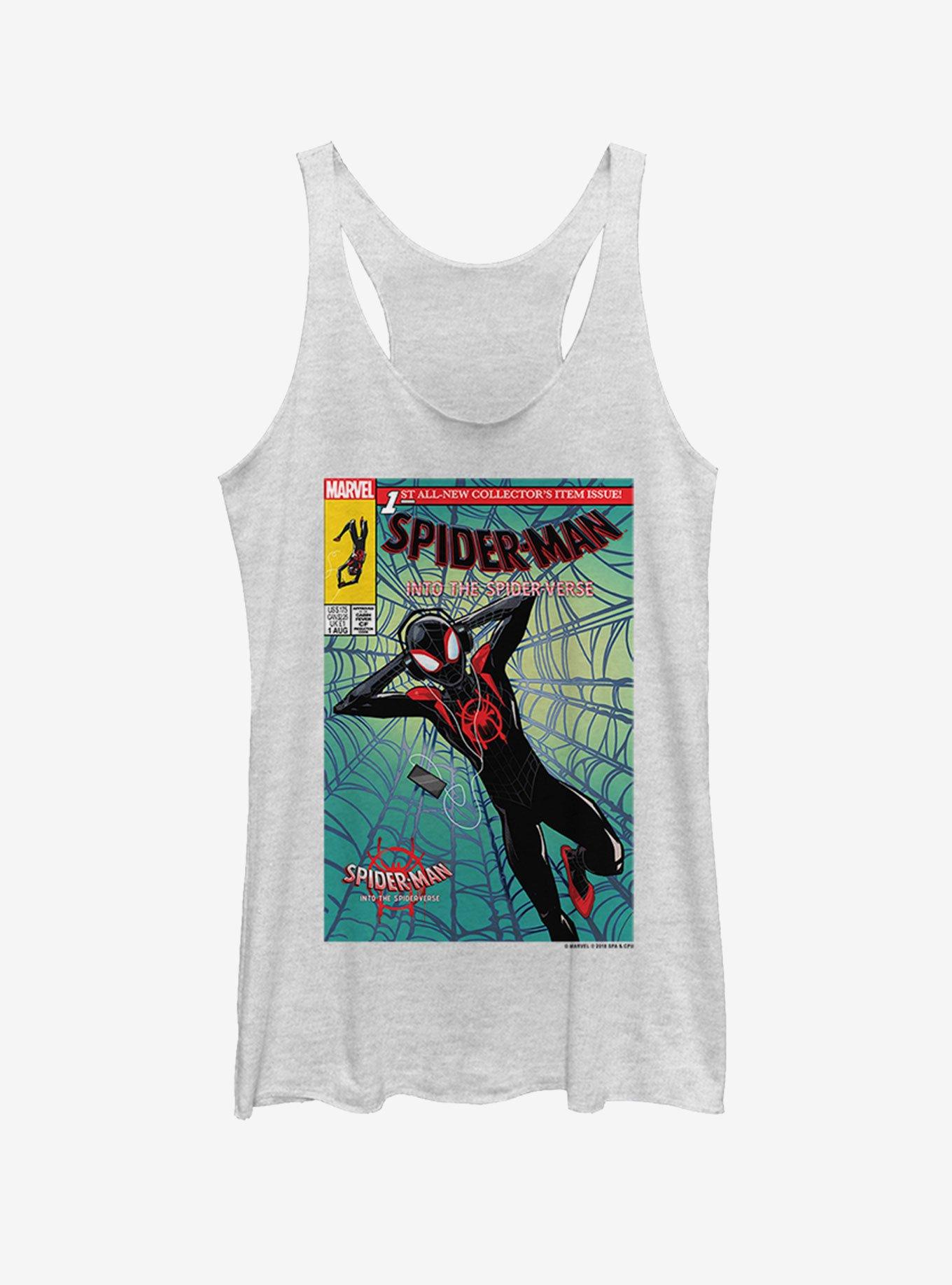 Marvel Spider-Man Spider-Verse Music Time Girls Tank, WHITE HTR, hi-res