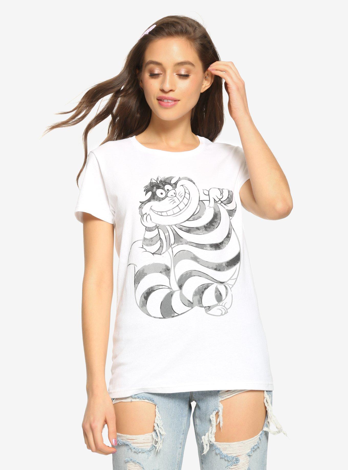 Disney Alice In Wonderland Watercolor Cheshire Cat Girls T-Shirt | Hot ...