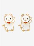 Lucky Cat Front/Back Earrings, , hi-res