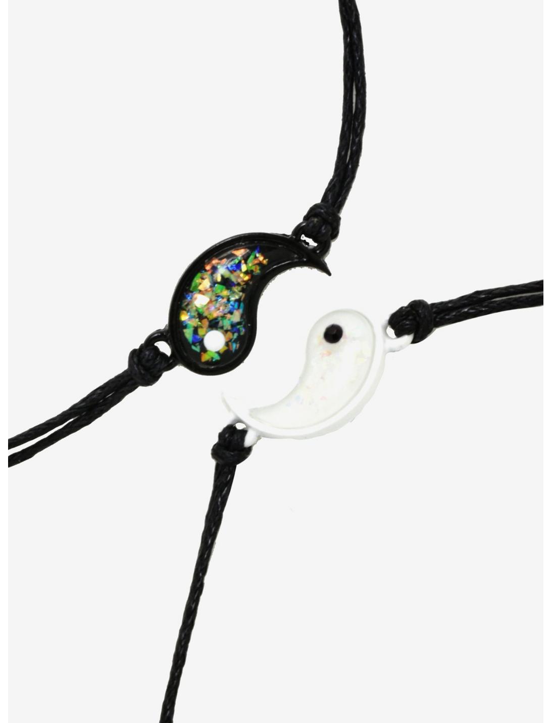 Yin-Yang Sparkle Best Friend Cord Bracelet Set, , hi-res